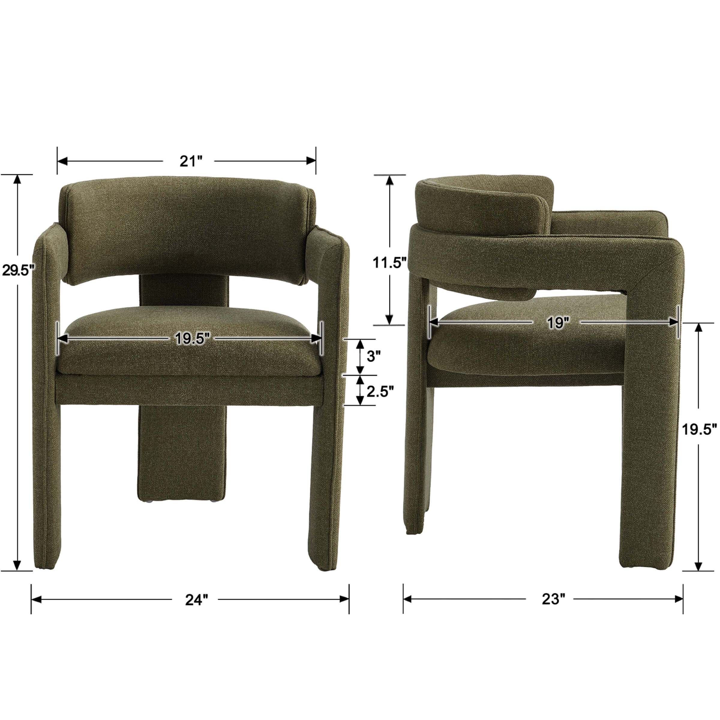 Barrel Dining Chairs with Curved Back - 8402DC - Image 16