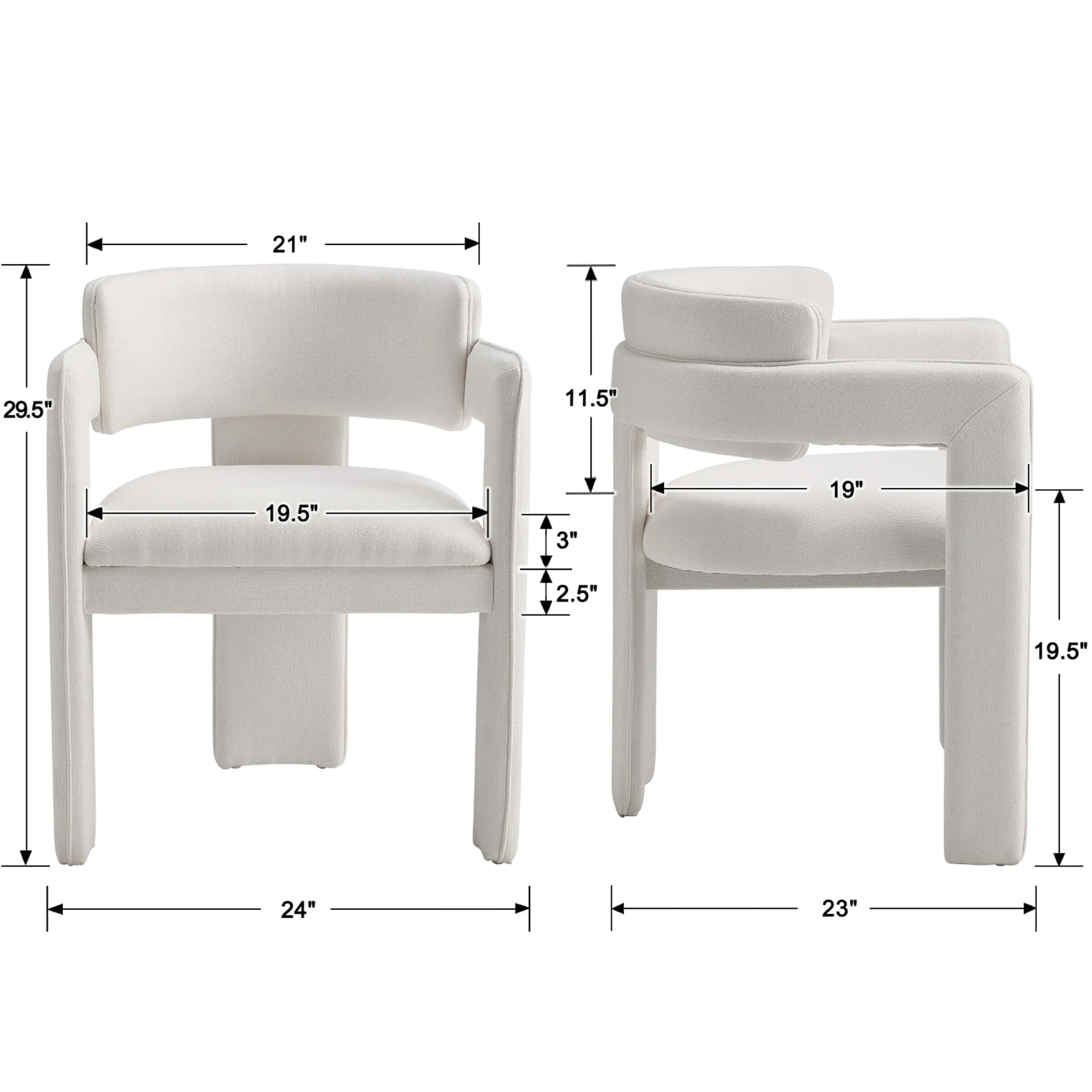 Barrel Dining Chairs with Curved Back - 8402DC - Image 8