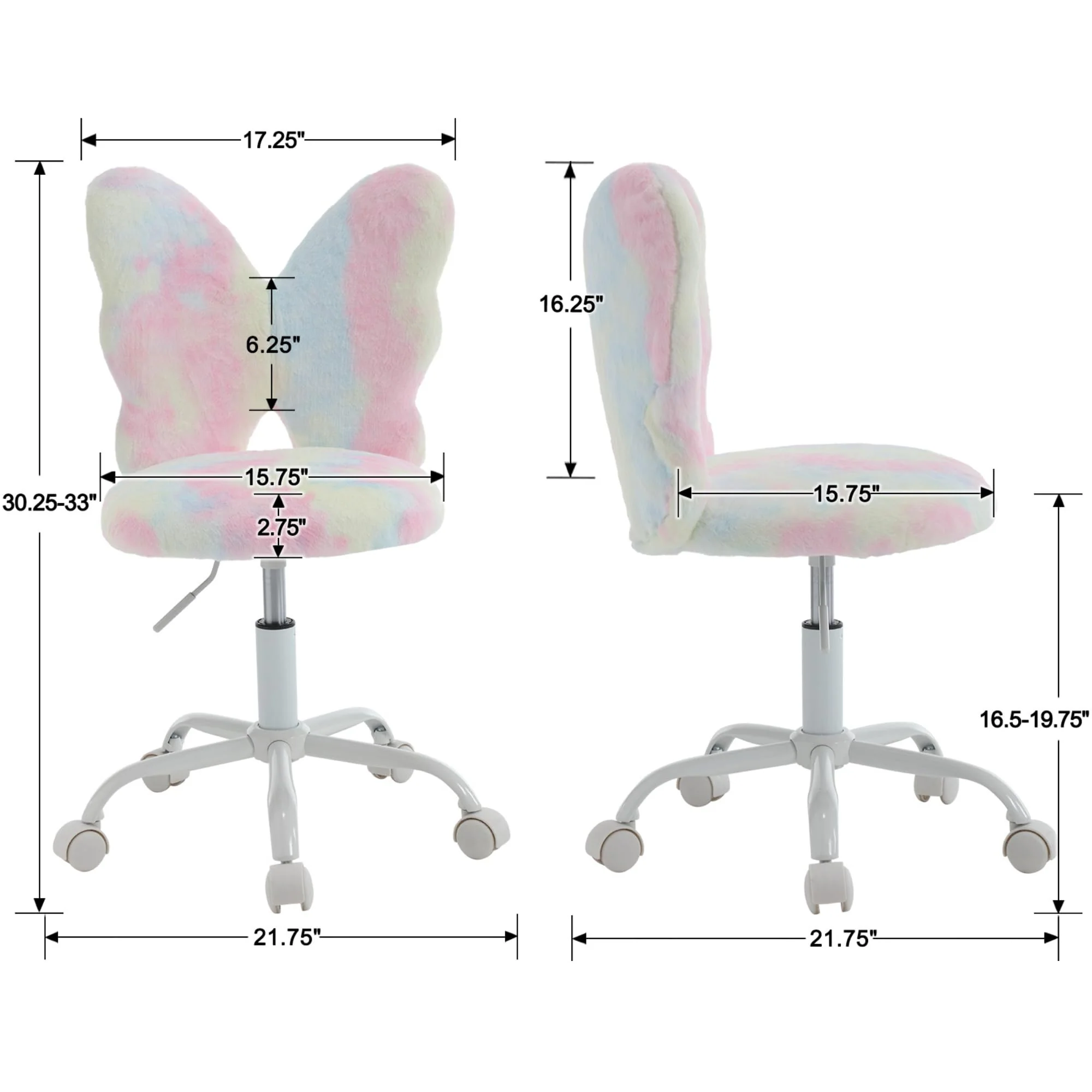 Butterfly Colorful Swivel Kids Desk Chair 1 PCS - 1723KC - Image 8