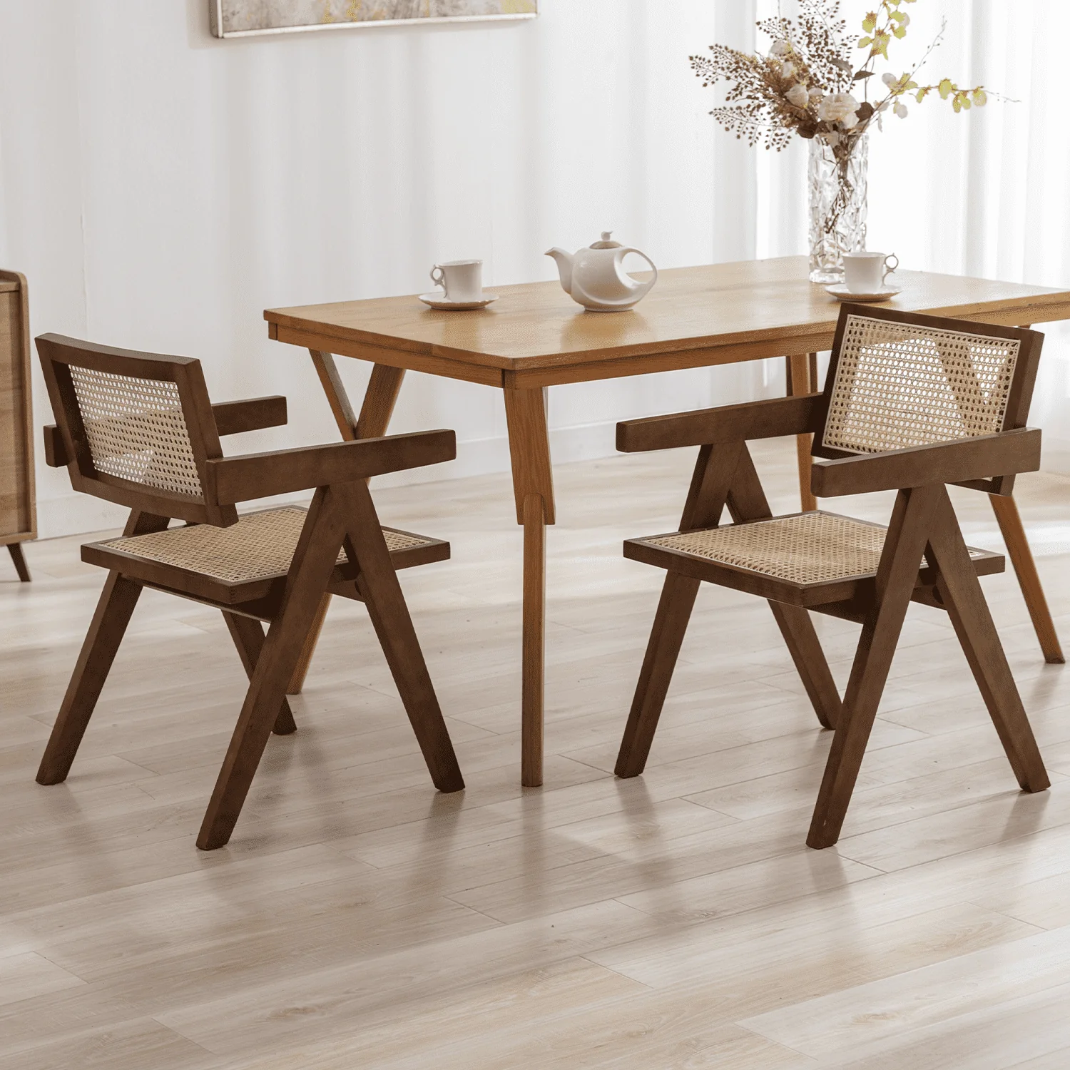 Cane Back Dining Chairs Set of 2 - 1844DC - Image 12