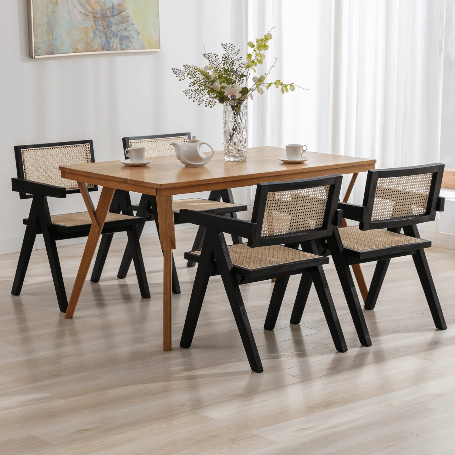 Cane Back Dining Chairs Set of 2 - 1844DC - Image 3