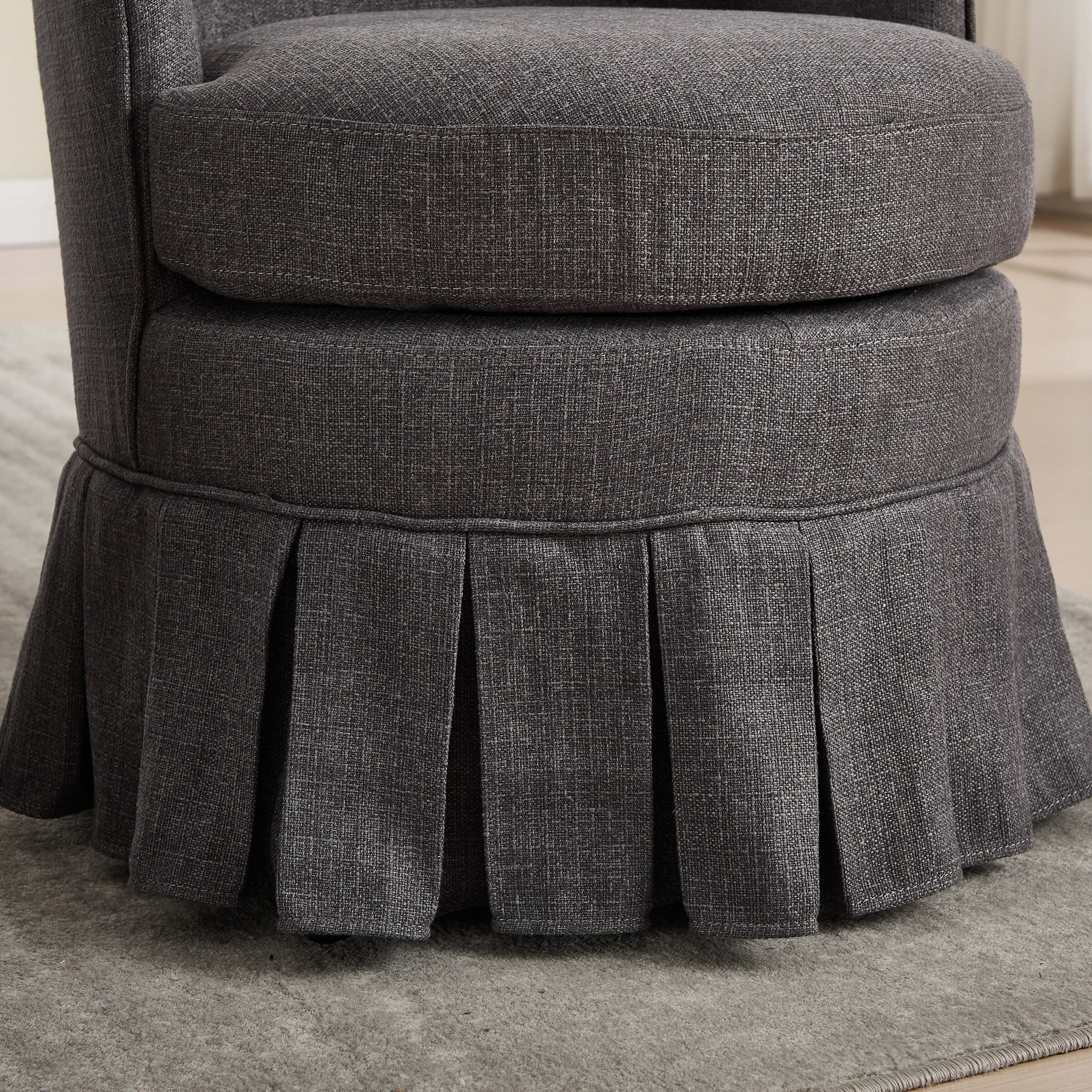 Dining Room Chairs with Pleated Skirt Set of 2 - 353DC - Image 13