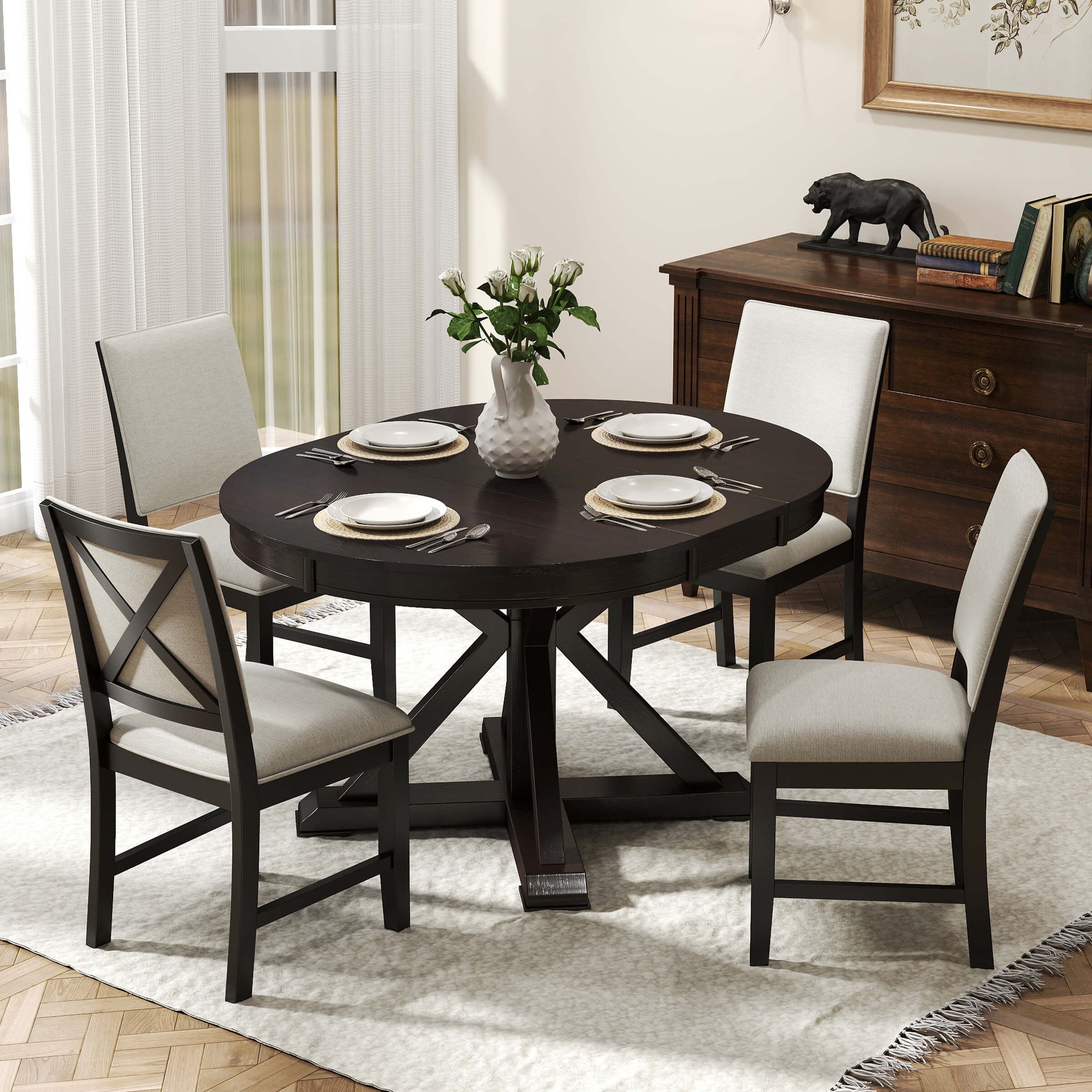 42-54"W Round Dining Table - 22191 - Image 3