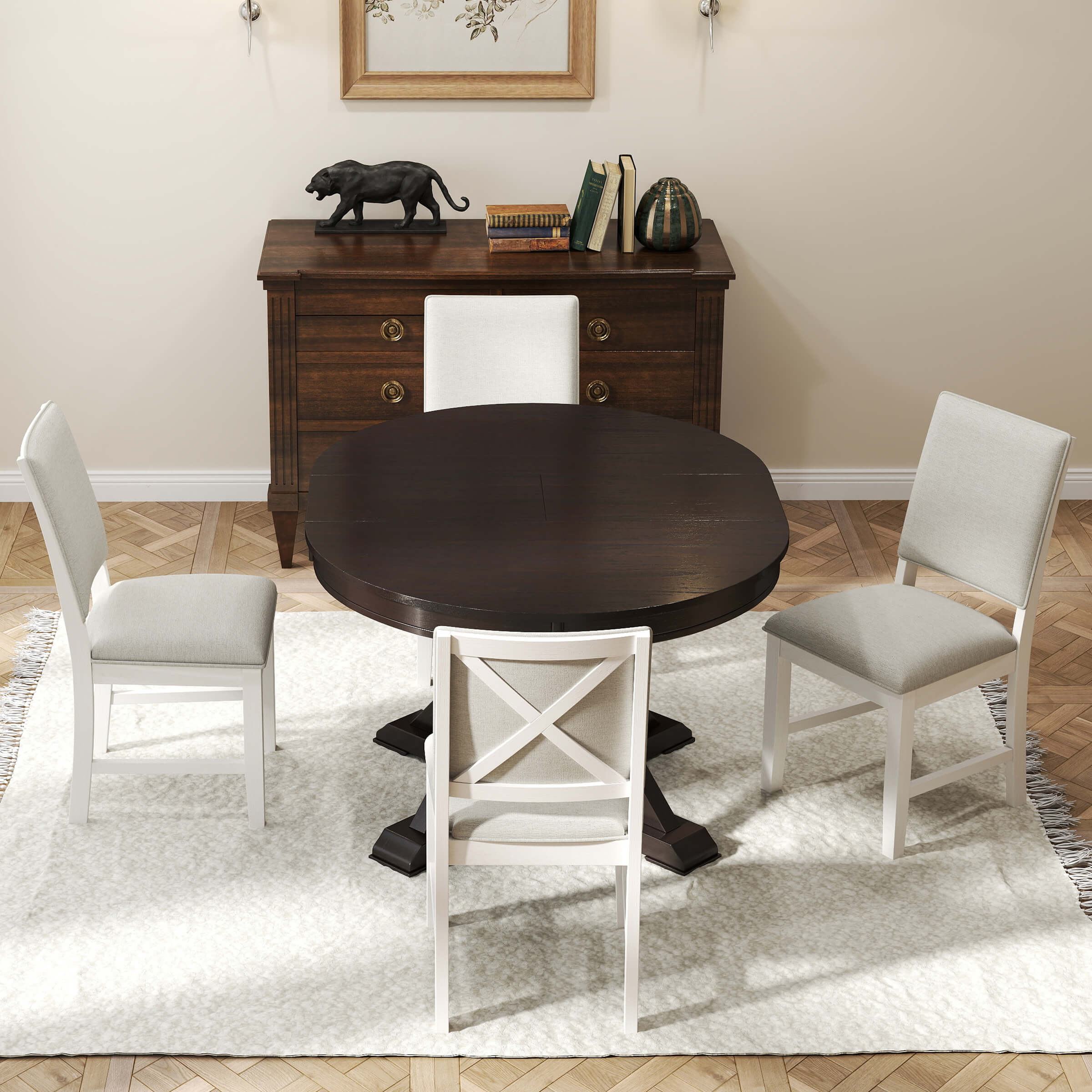 42-54"W Round Dining Table - 22191 - Image 4