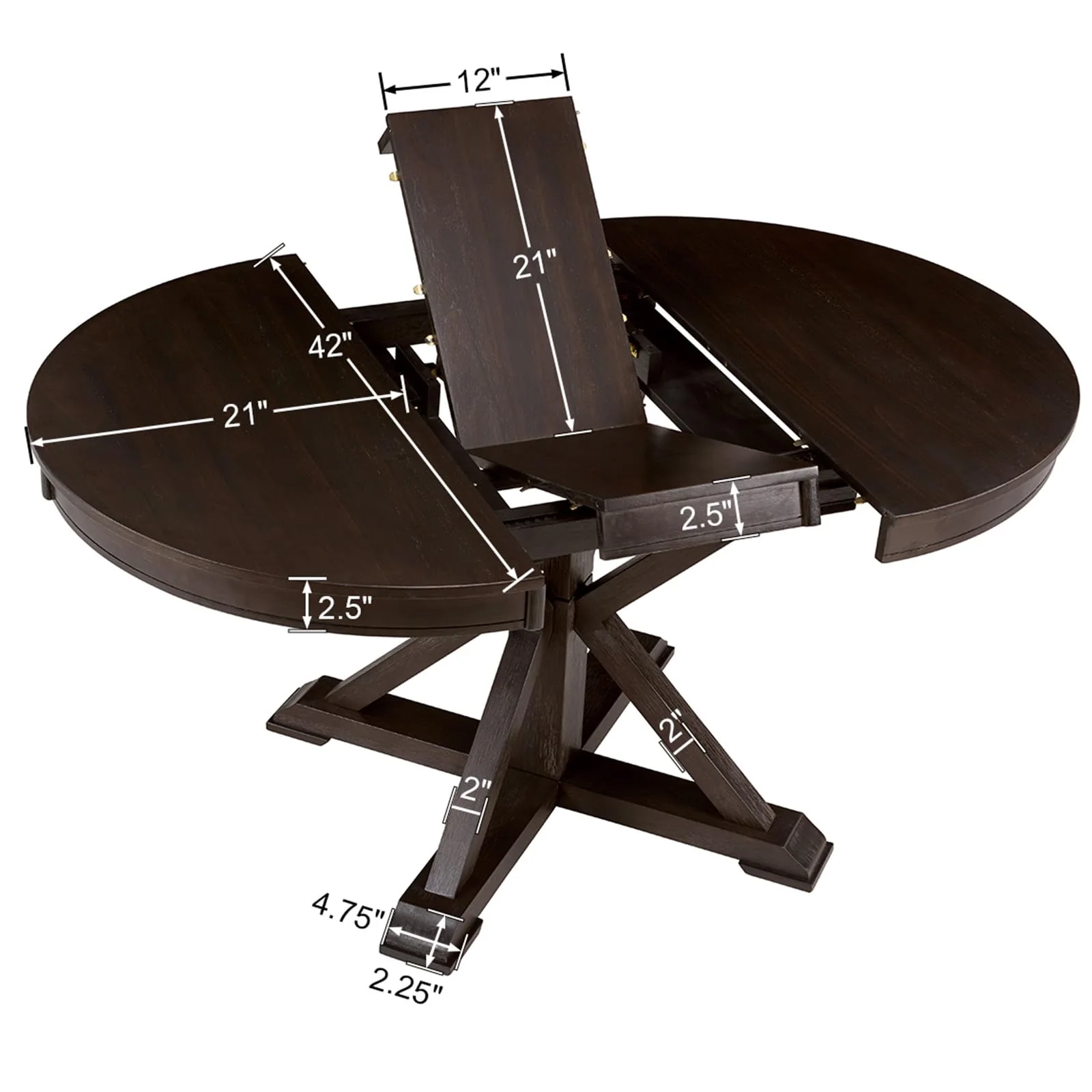 42-54"W Round Dining Table - 22191 - Image 8