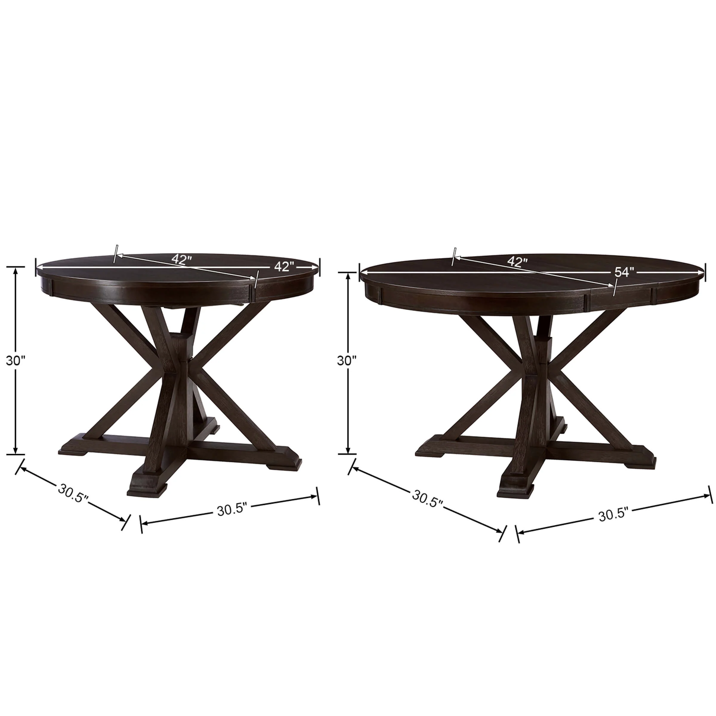 42-54"W Round Dining Table - 22191 - Image 9
