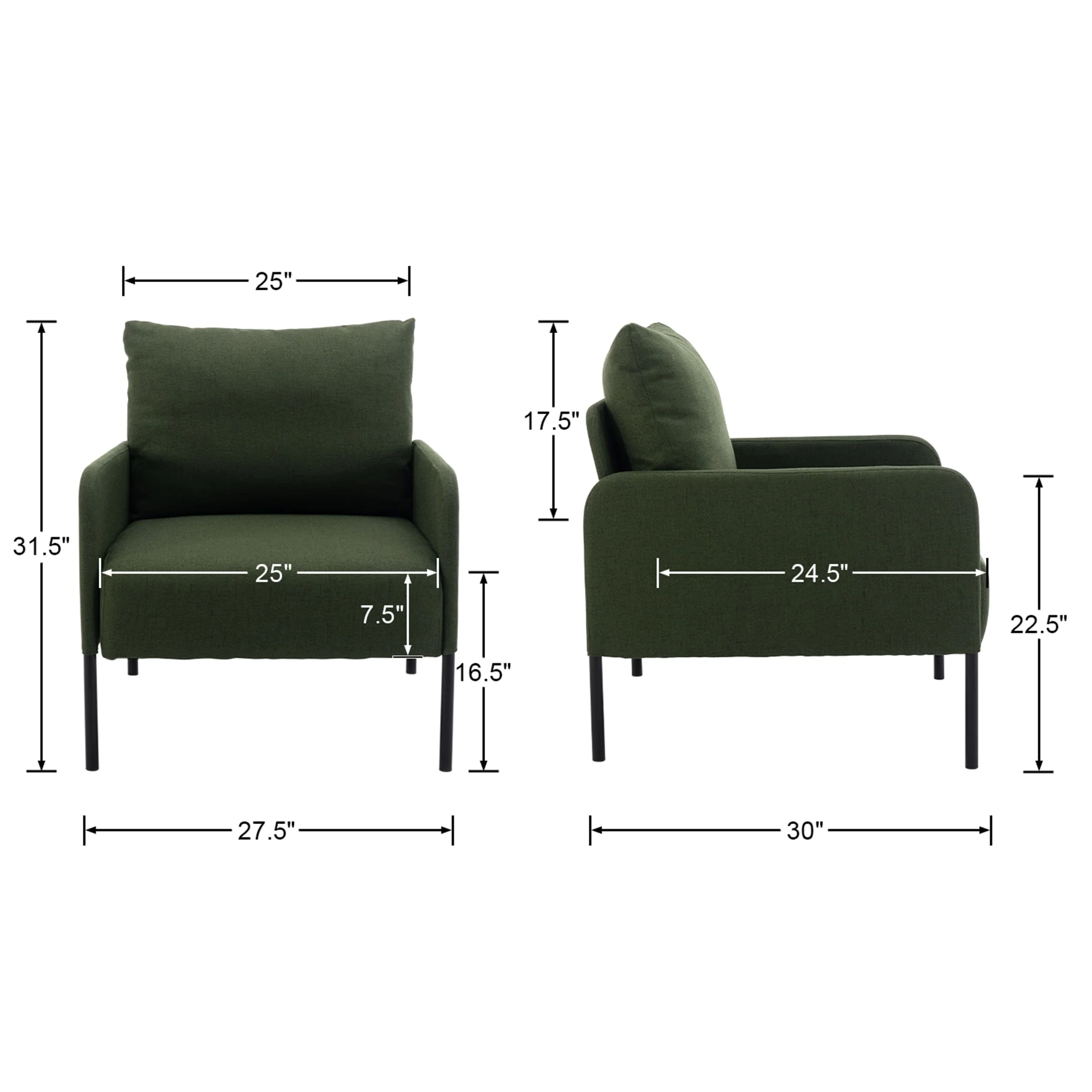 Fabric Single Sofa Couch Accent Chair 1 PCS - 8313AC - Image 9