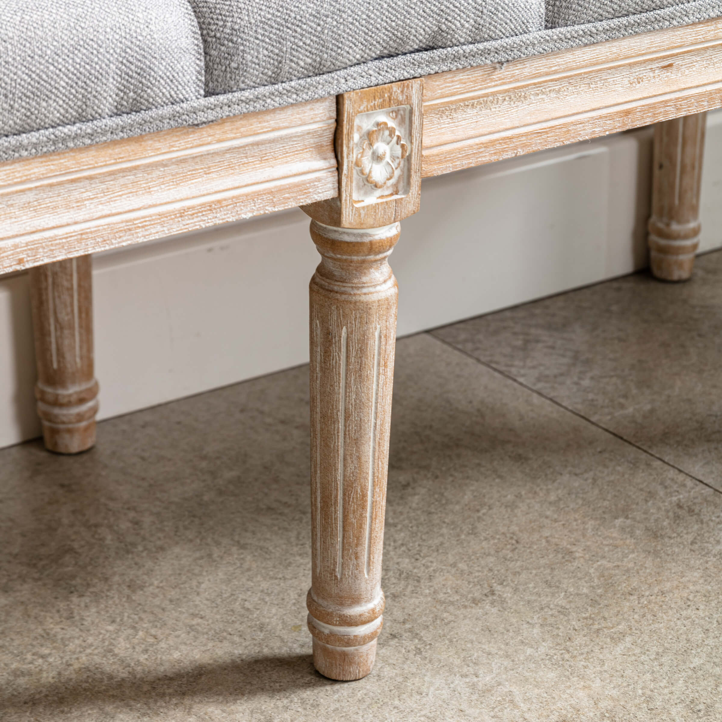 Kmax Fabric Wood Legs Dining Bench - 7537BH - Image 15