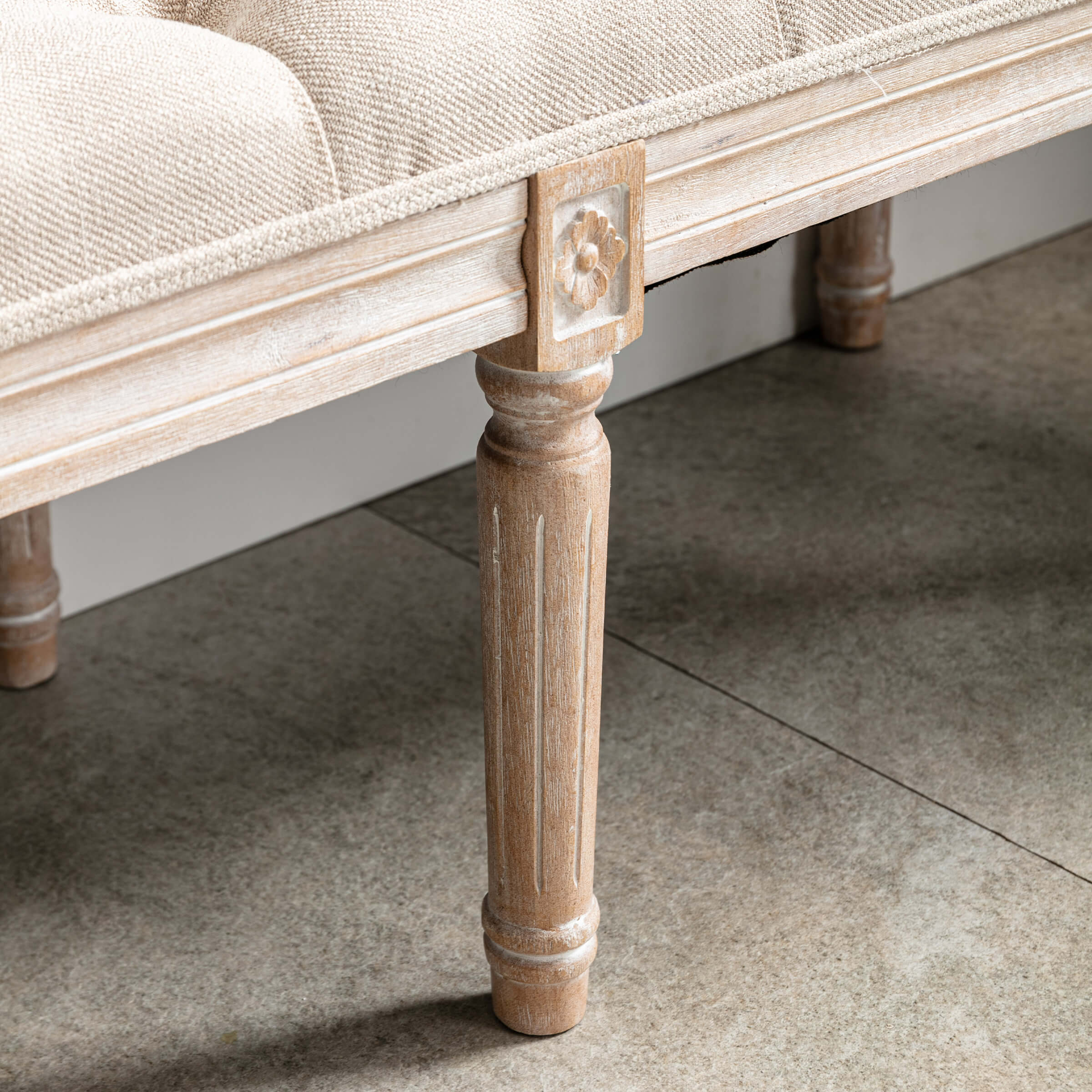 Kmax Fabric Wood Legs Dining Bench - 7537BH - Image 6