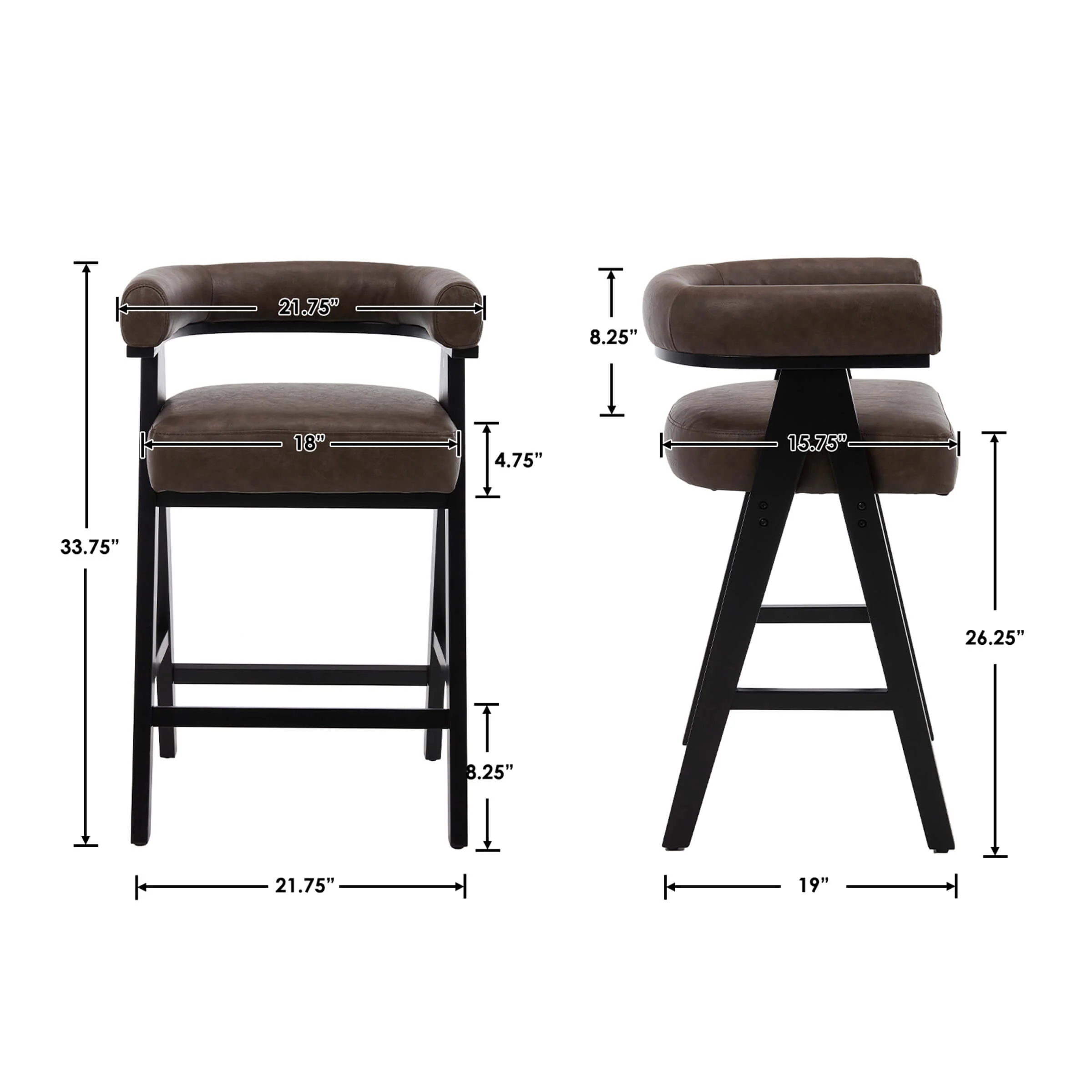 Farmhouse Bar Stools Set of 2-63241CS - Image 6