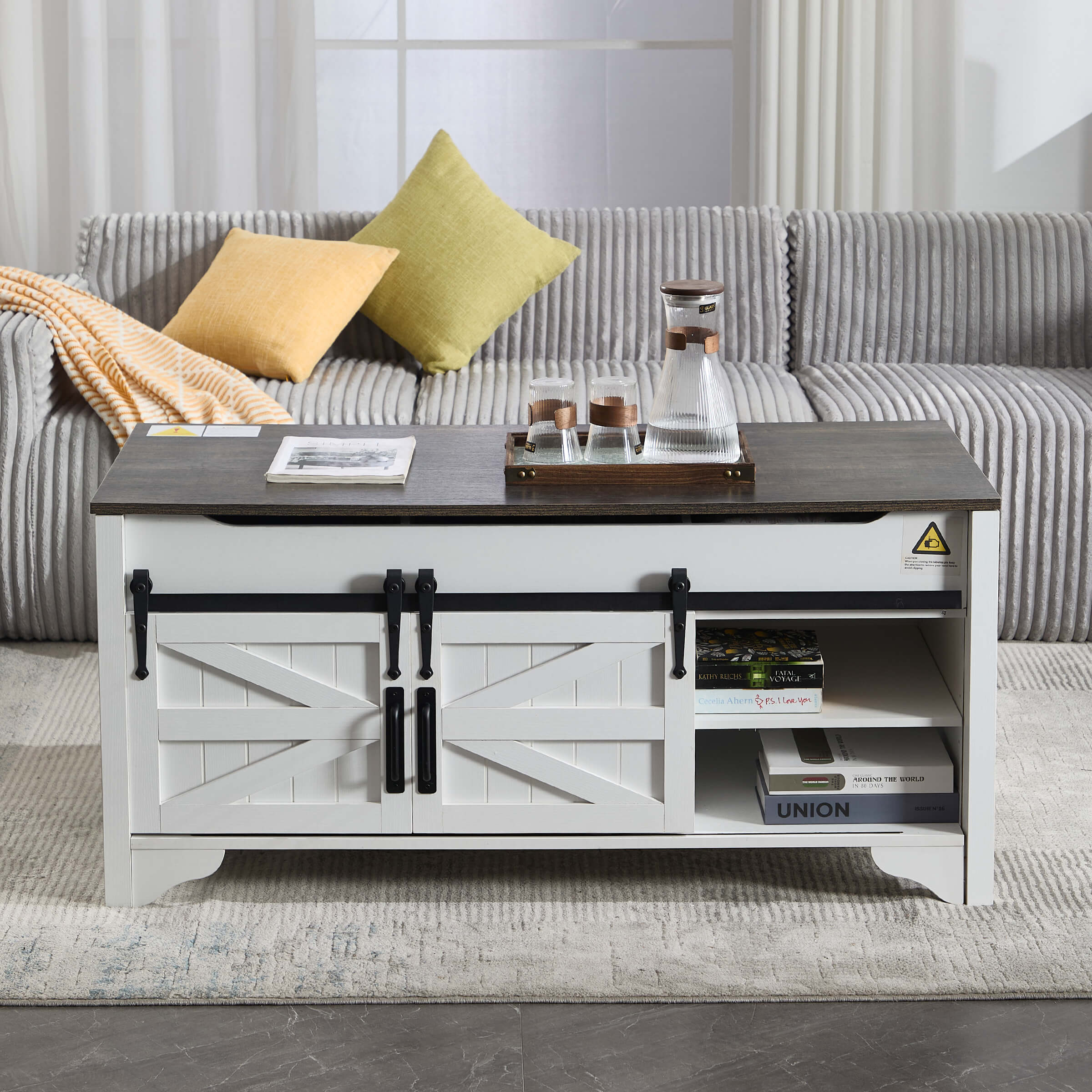 Farmhouse Hidden Storage and Sliding Barn Door - XX161CB - Image 11