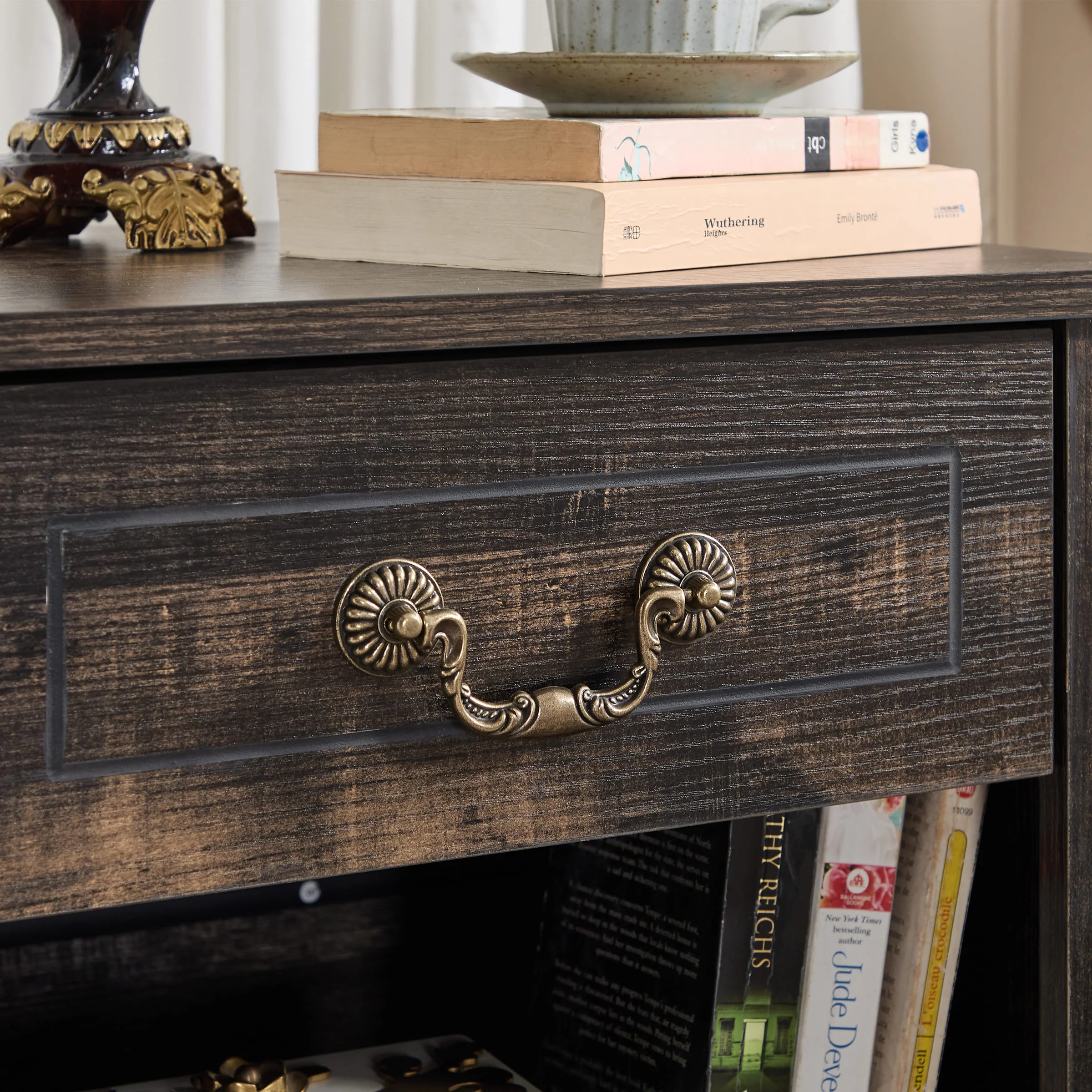 Farmhouse Nightstand with Drawer and Adjustable Shelf - XX162CB - Image 18