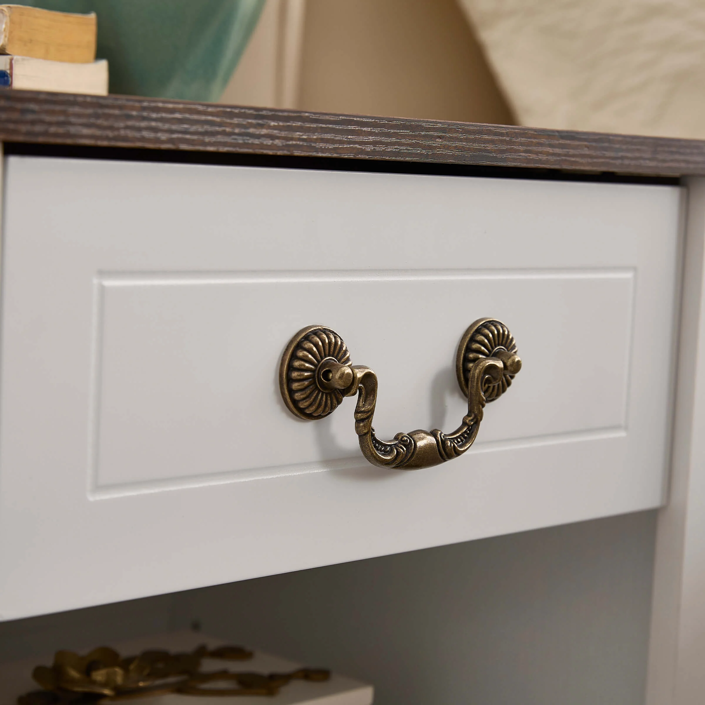 Farmhouse Nightstand with Drawer and Adjustable Shelf - XX162CB - Image 5
