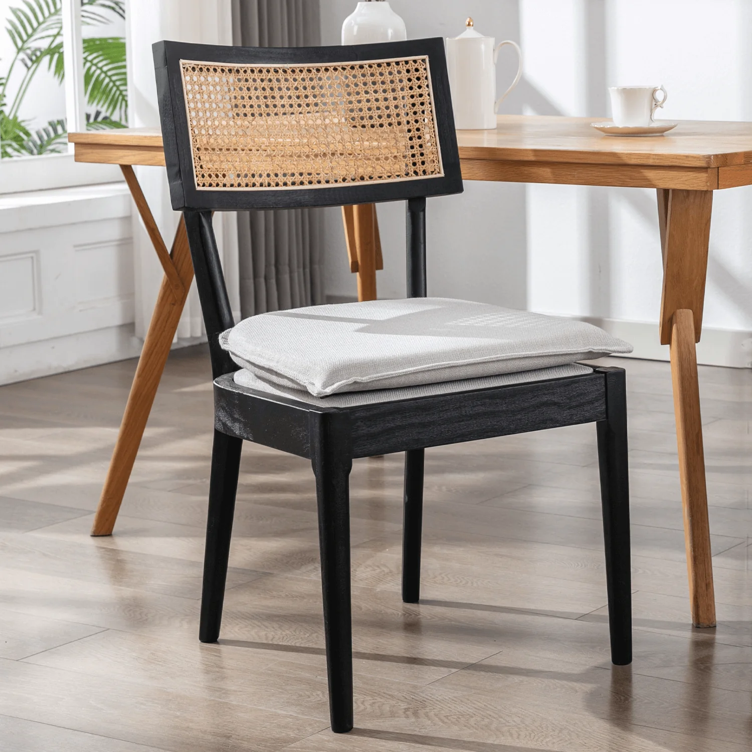 Farmhouse Rattan Back Dining Chairs- 1821DC - Image 7