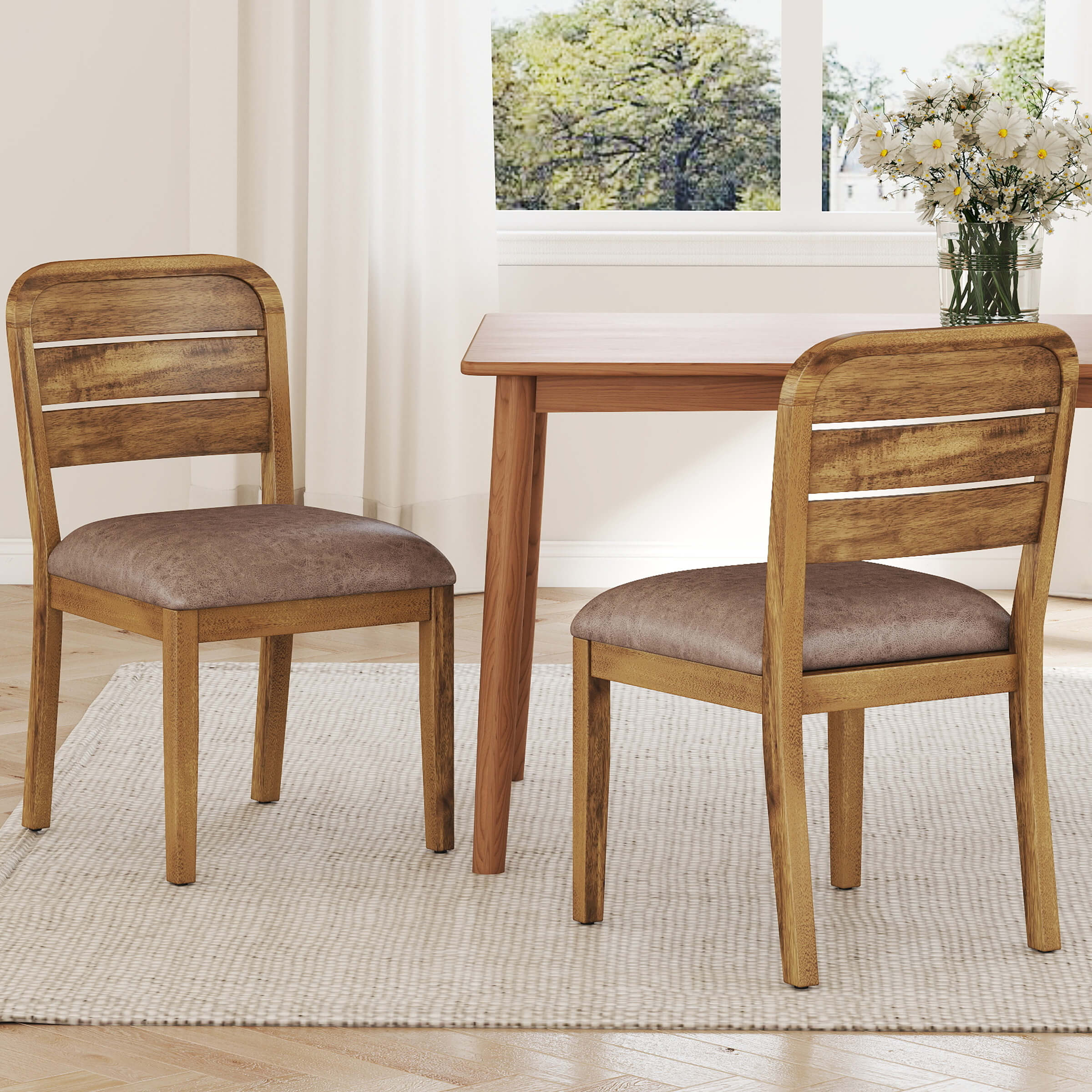 Farmhouse Wooden Dining Chairs Set - 50036DC - Image 2