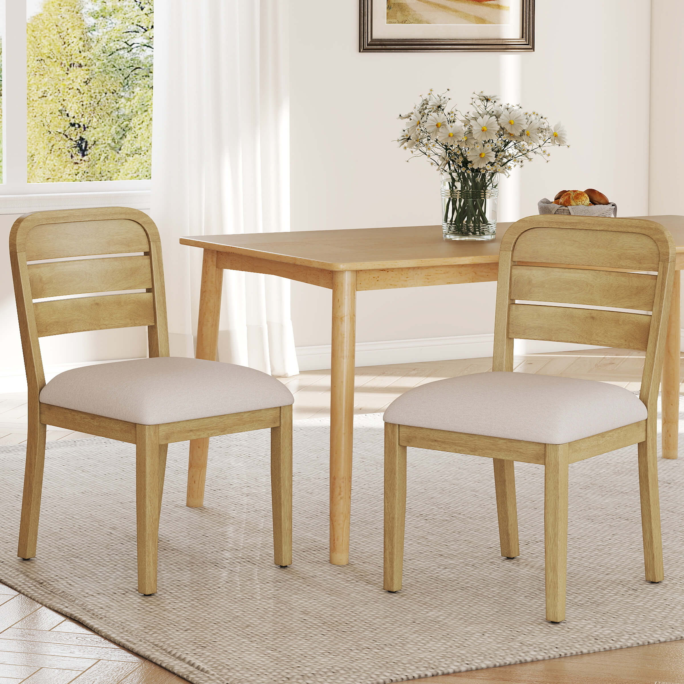 Farmhouse Wooden Dining Chairs Set - 50036DC - Image 8