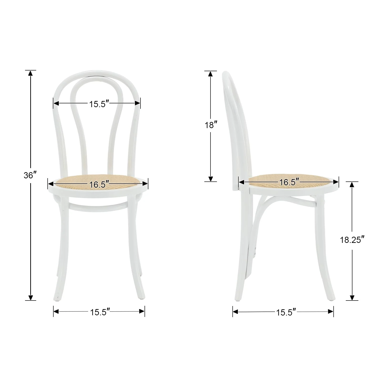 French Country Bentwood Dining Chairs Set of 2 - X019DC - Image 8