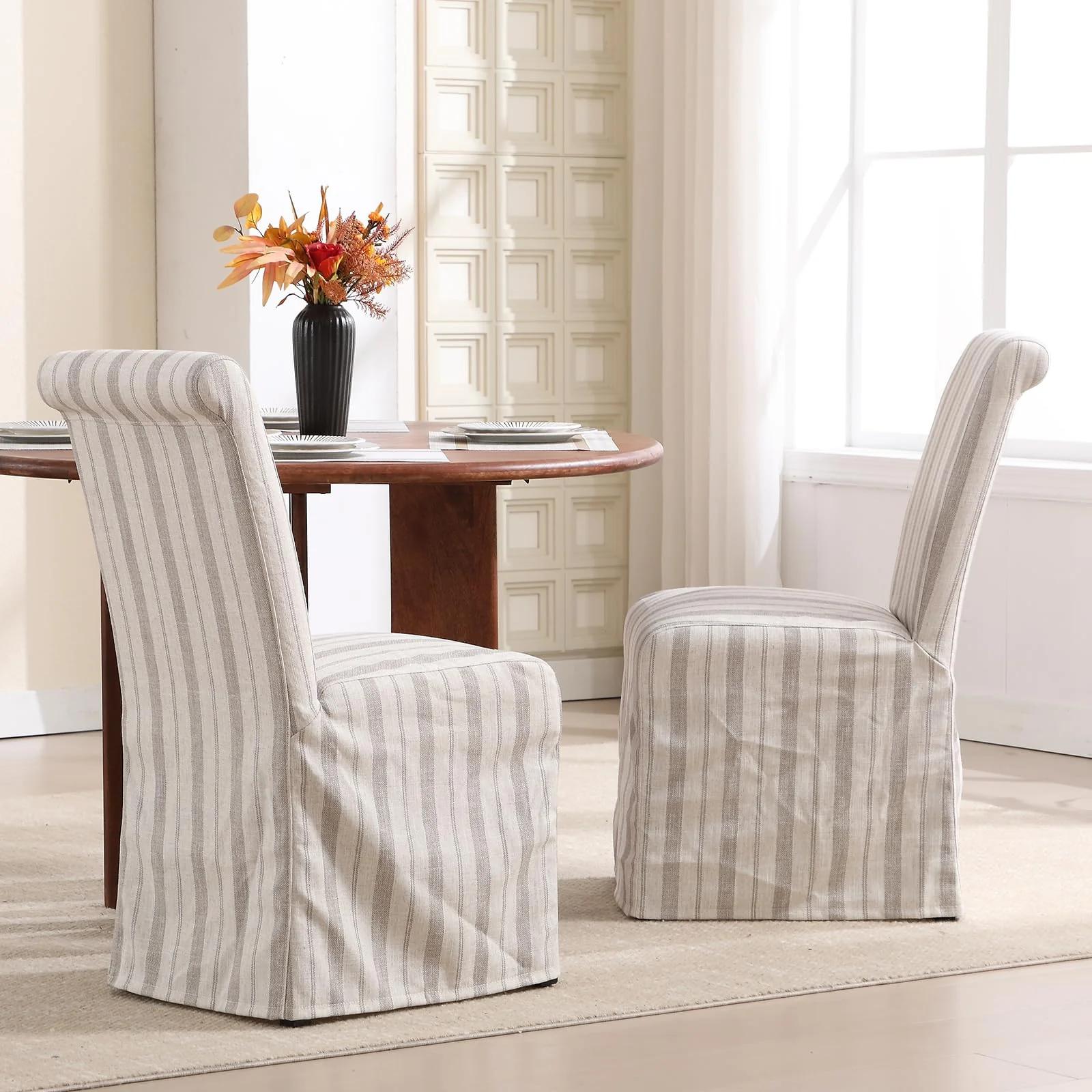 Linen Slipcovered Dining Chairs Set of 2 - 70761DC - Image 2