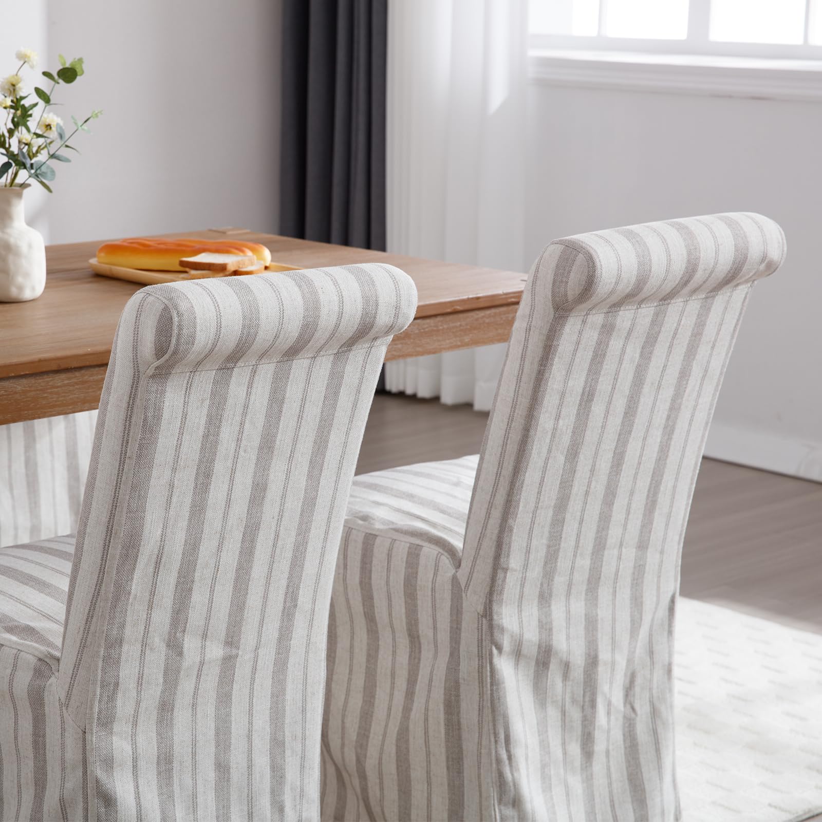 Linen Slipcovered Dining Chairs Set of 2 - 70761DC - Image 3