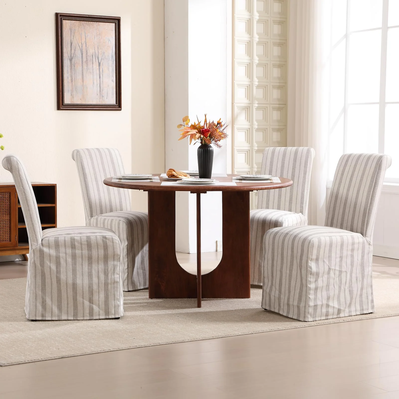 Linen Slipcovered Dining Chairs Set of 2 - 70761DC - Image 4