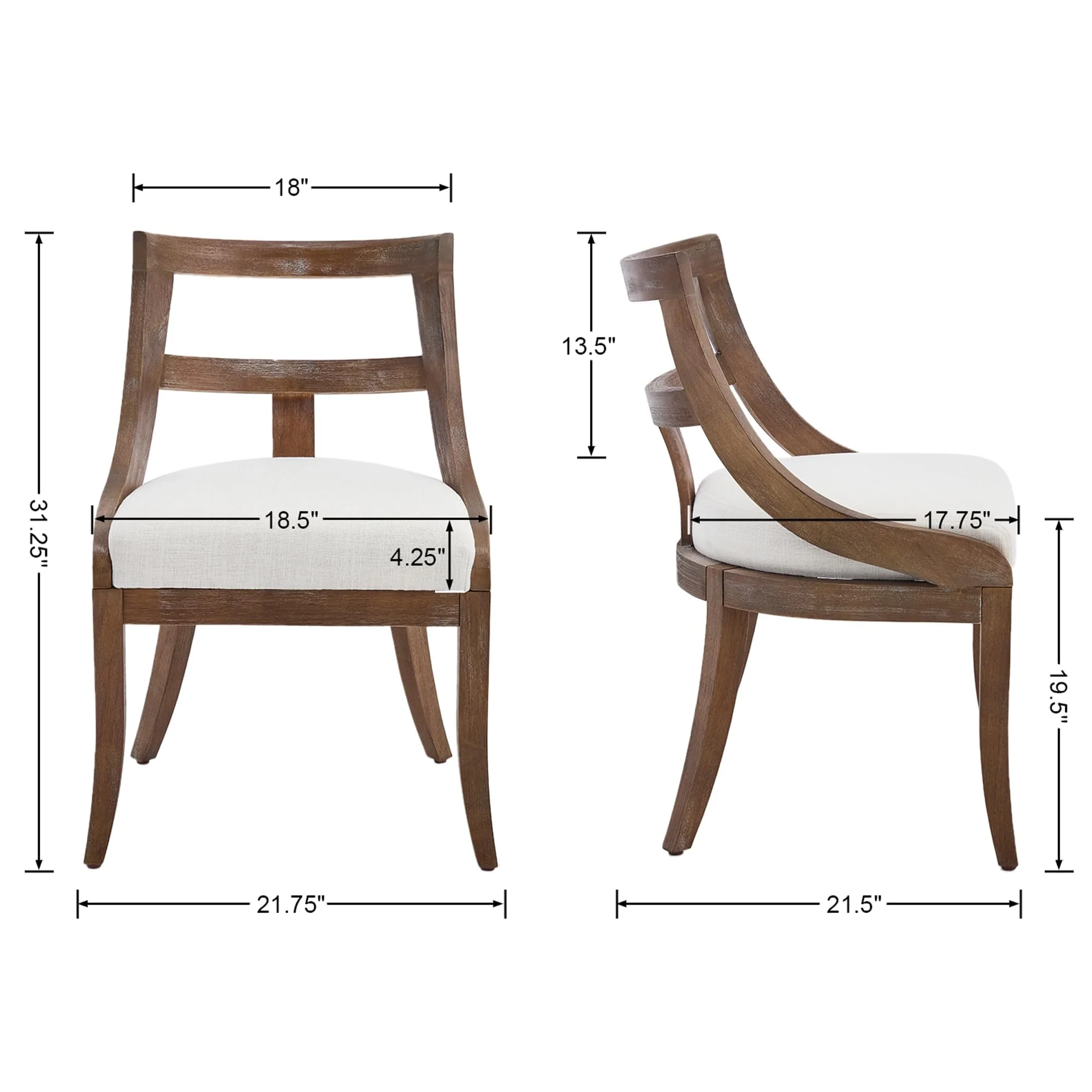Kmax Mid-century Farmhouse Dining Chairs Set of 2 - X022DC - Image 8