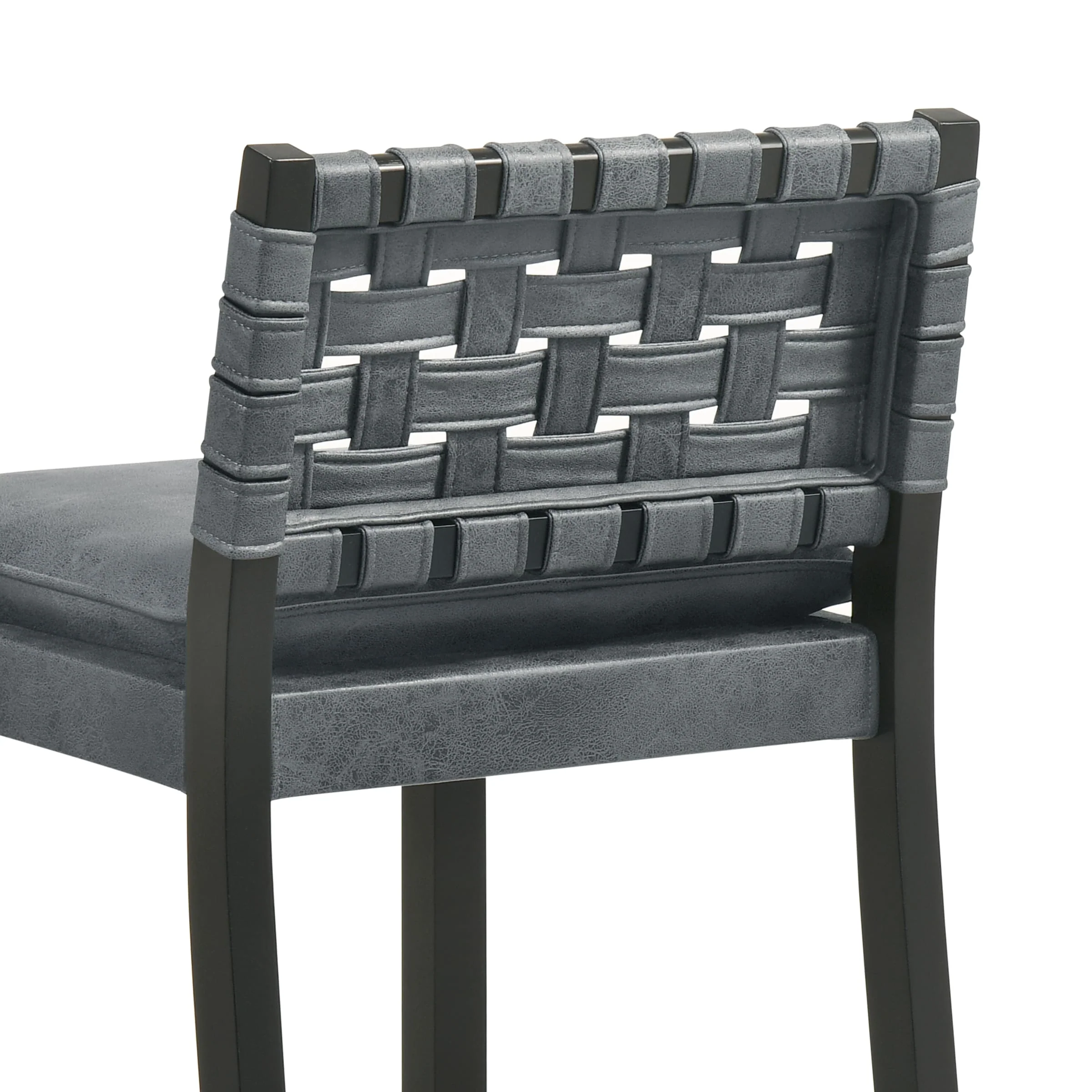 Mid Century Leather Rattan Bar Stools Set of 2 - 50080CS - Image 15