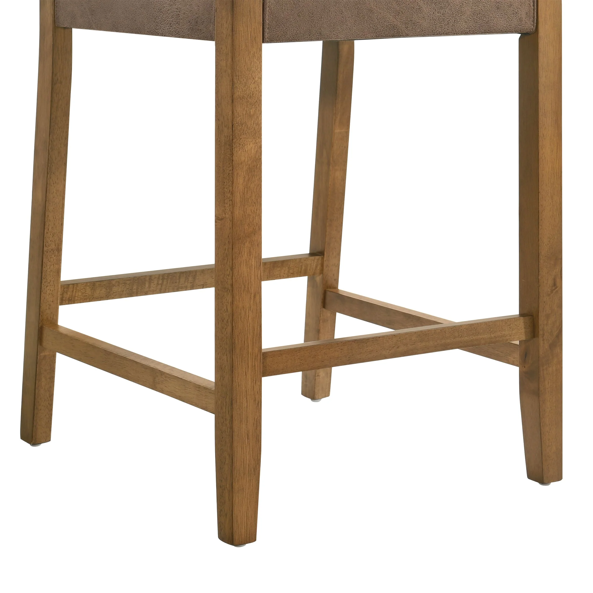 Mid Century Leather Rattan Bar Stools Set of 2 - 50080CS - Image 7