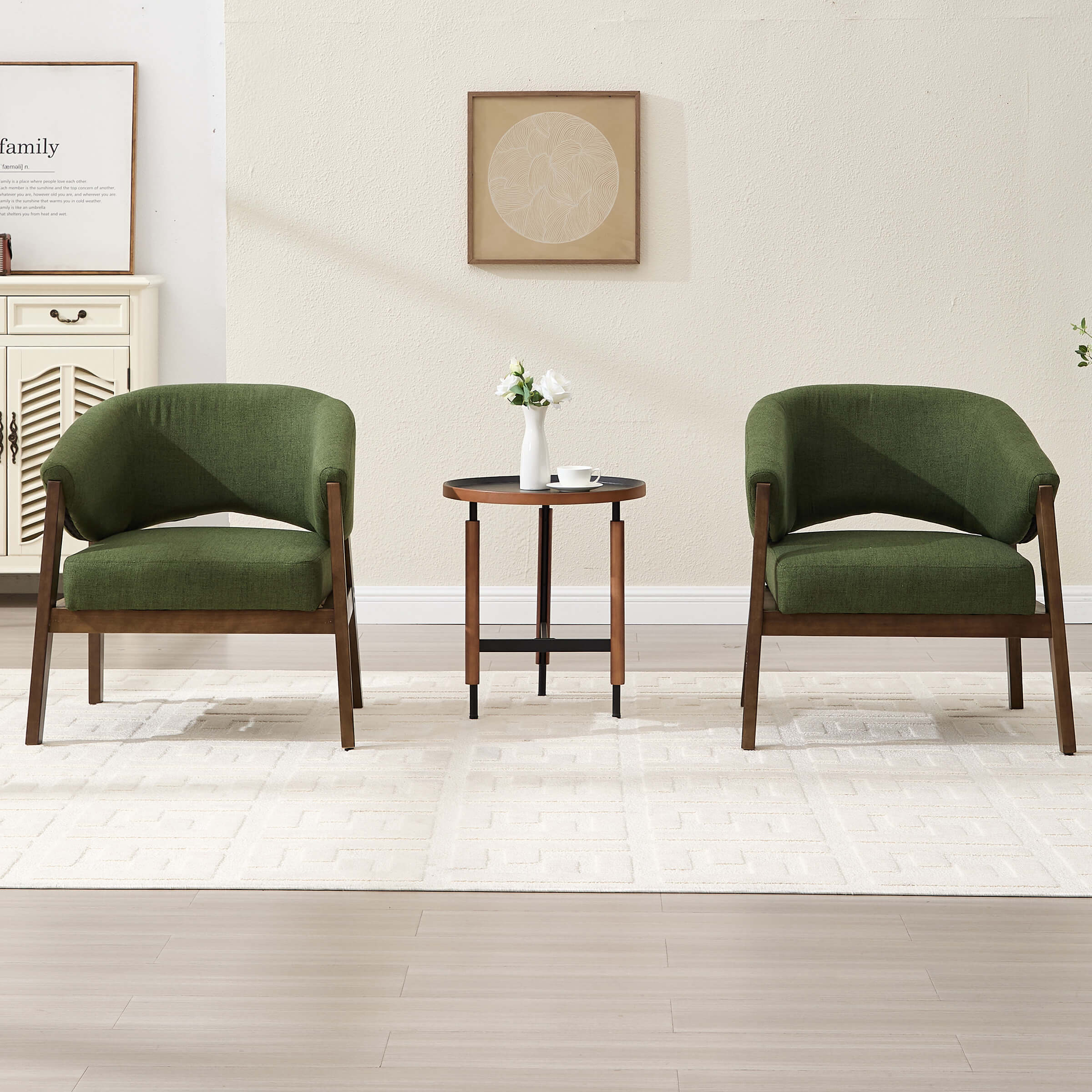 Accent Chair with Walnut Wood Legs 1 PCS - 30014AC - Image 2