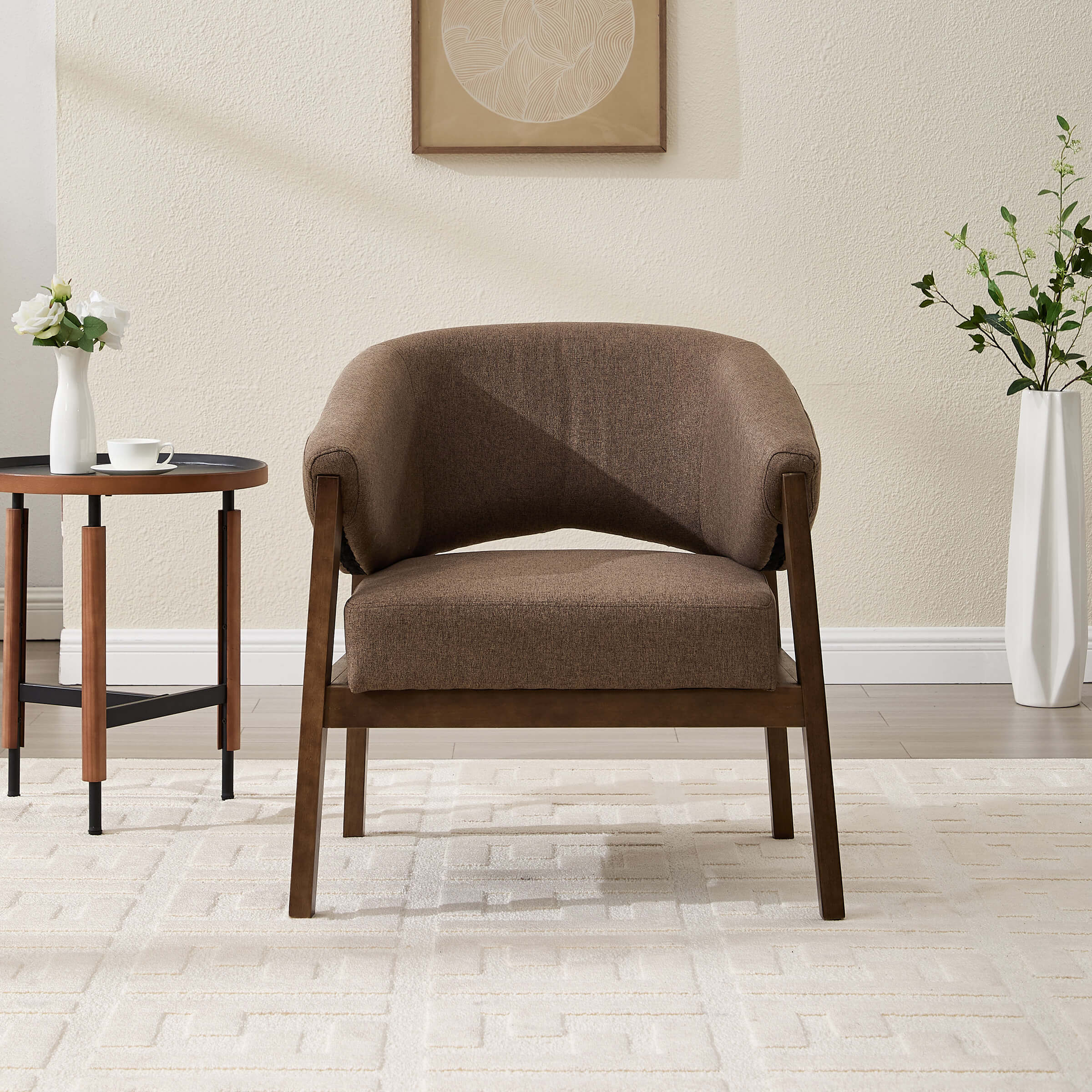 Accent Chair with Walnut Wood Legs 1 PCS - 30014AC - Image 8