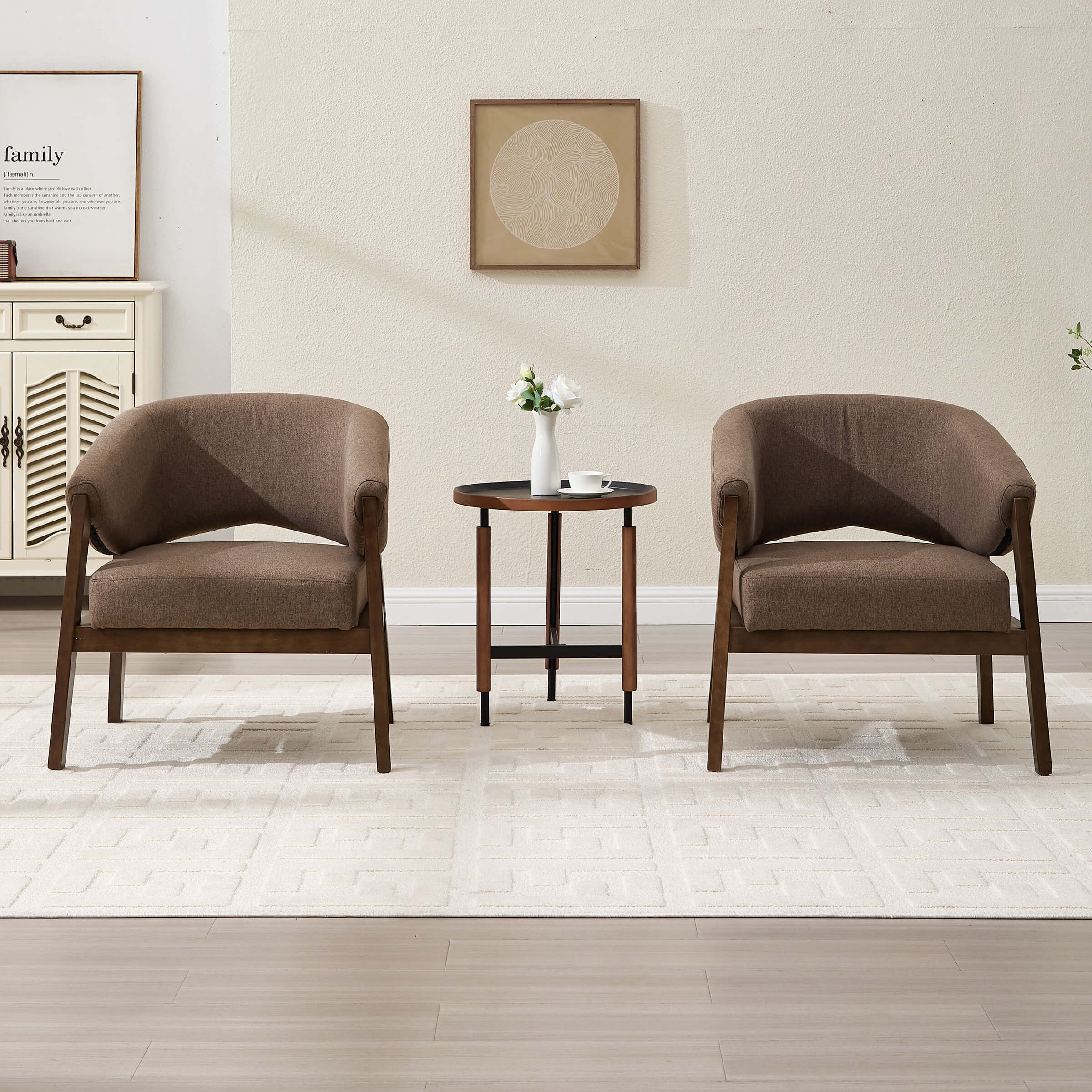 Accent Chair with Walnut Wood Legs 1 PCS - 30014AC - Image 9
