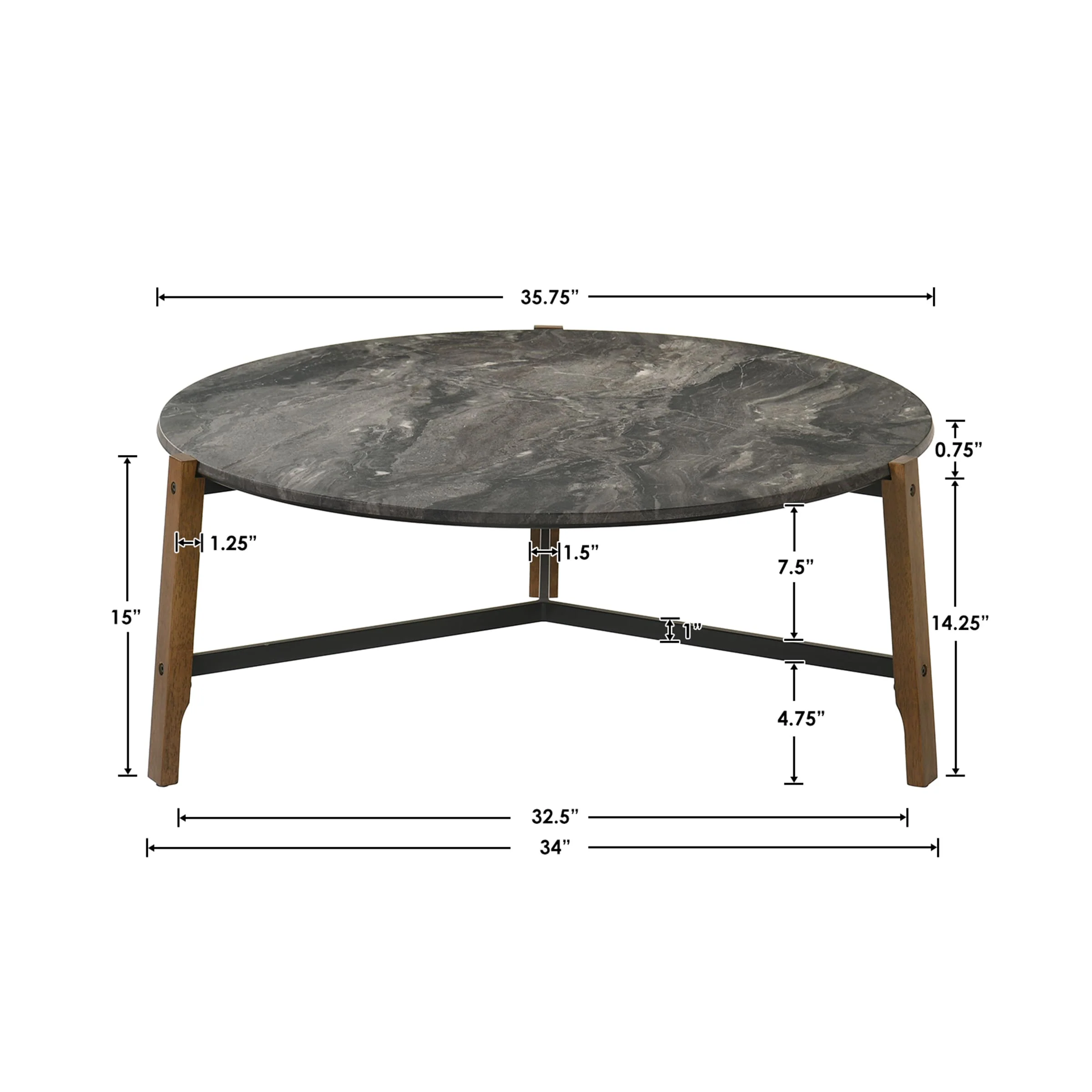 Modern Mid-Century Round Coffee Table - 00918CT - Image 10