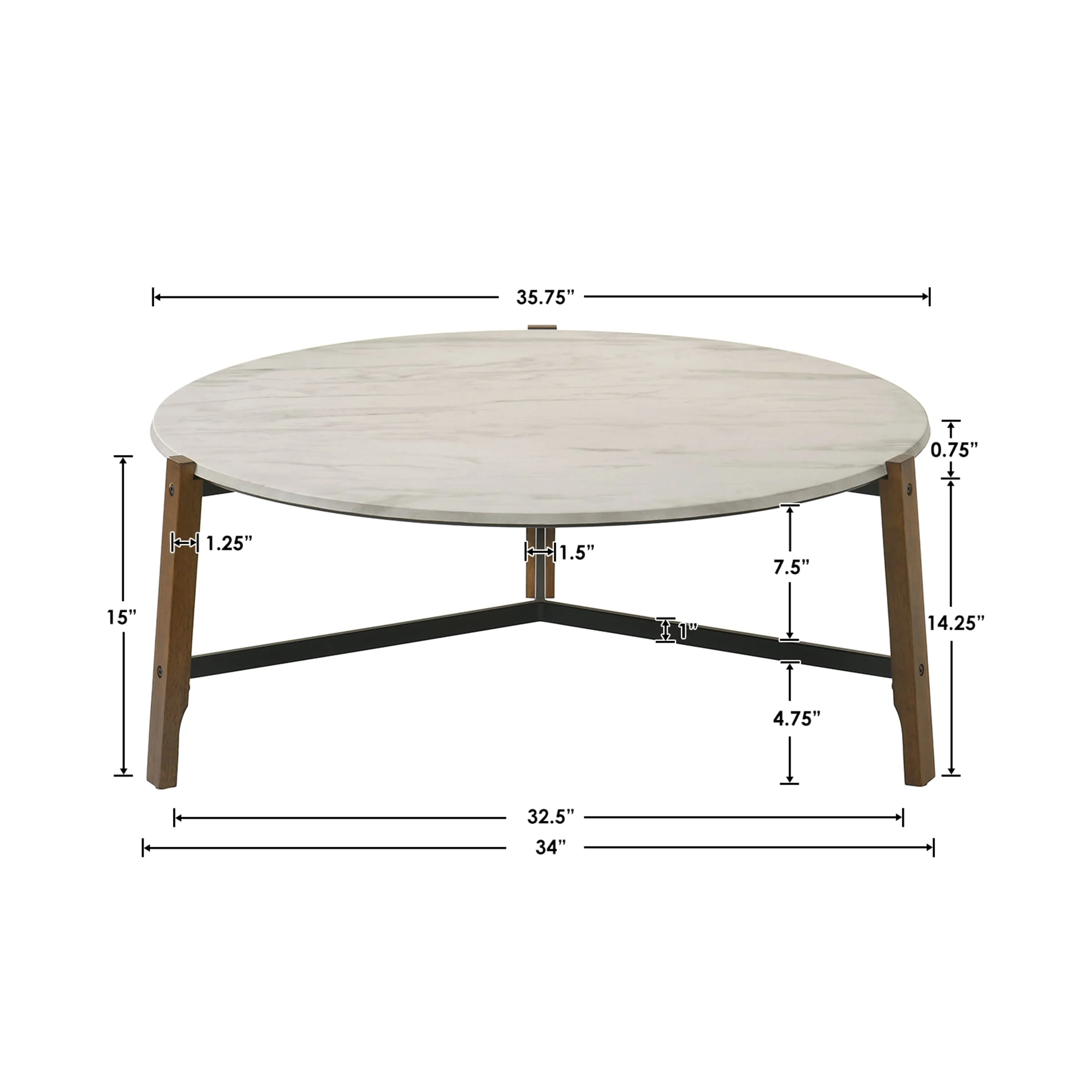 Modern Mid-Century Round Coffee Table - 00918CT - Image 5