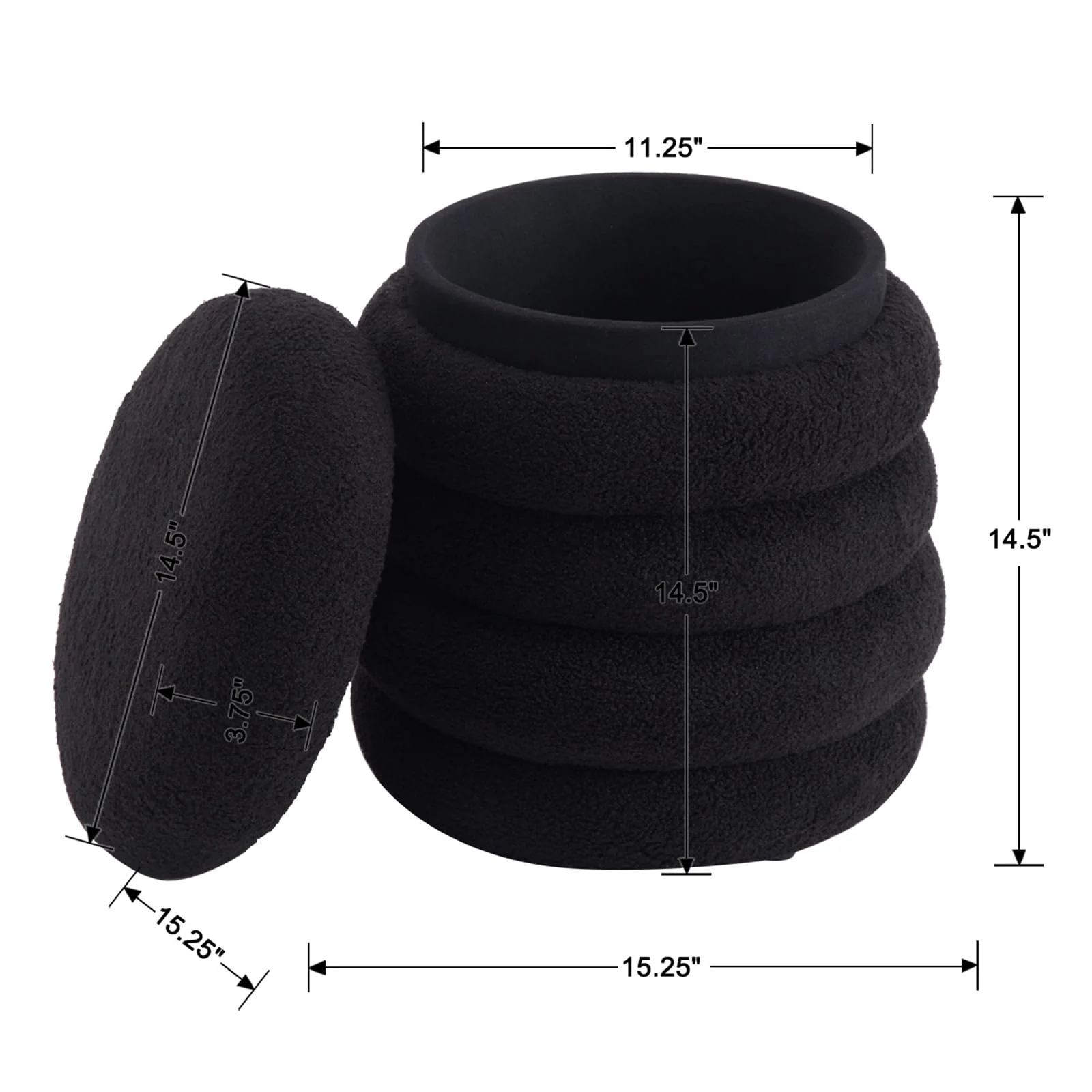 Modern Round Storage Ottoman 1 PCS - 30070OT - Image 13