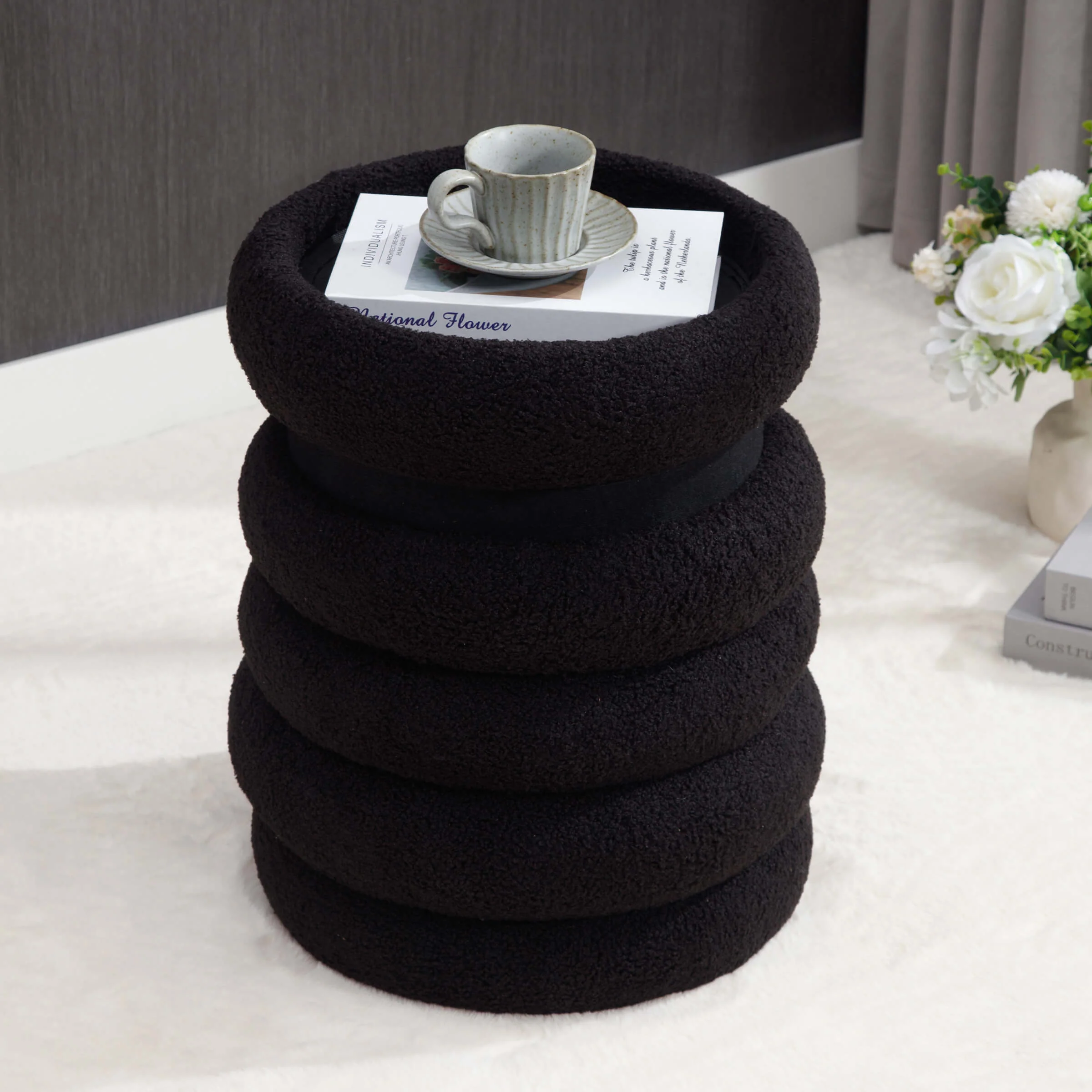 Modern Round Storage Ottoman 1 PCS - 30070OT - Image 9