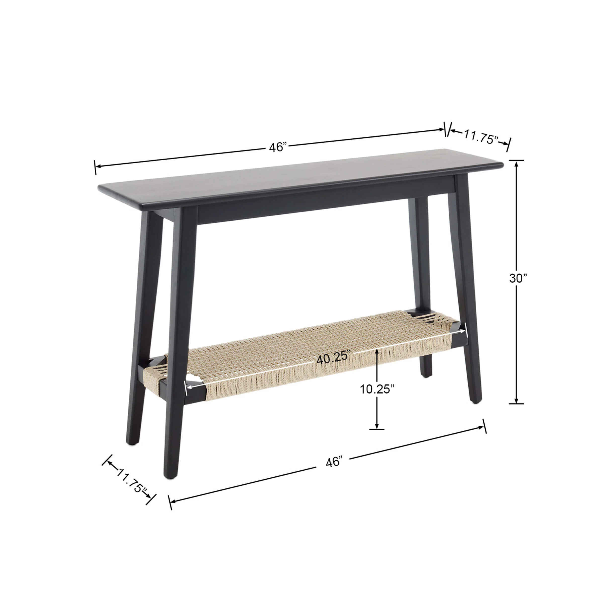 Natural Entryway Table with Rattan Storage Shelf - 22162ET - Image 14