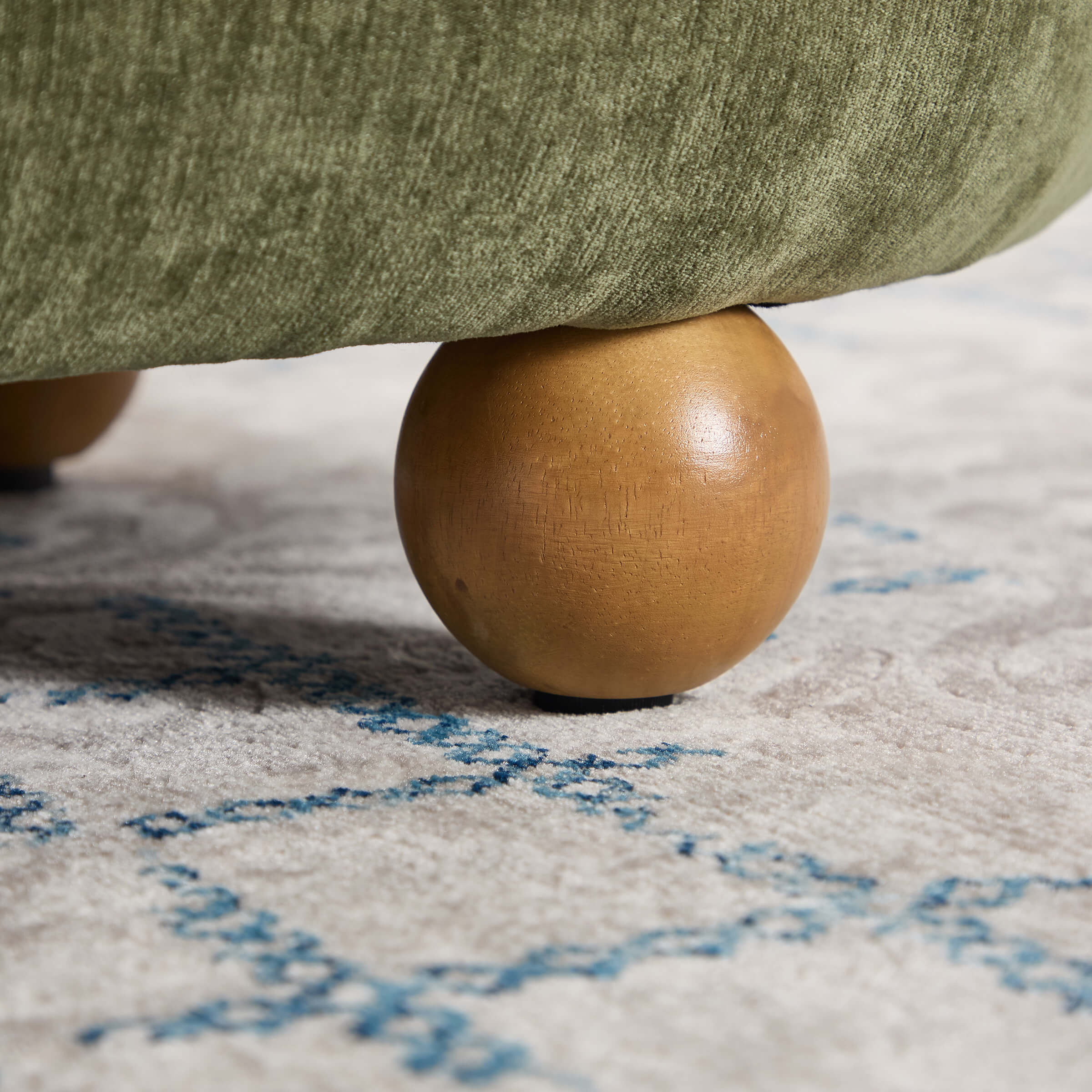 Ottoman Bench with Round Solid Wood Legs-2685BH - Image 3