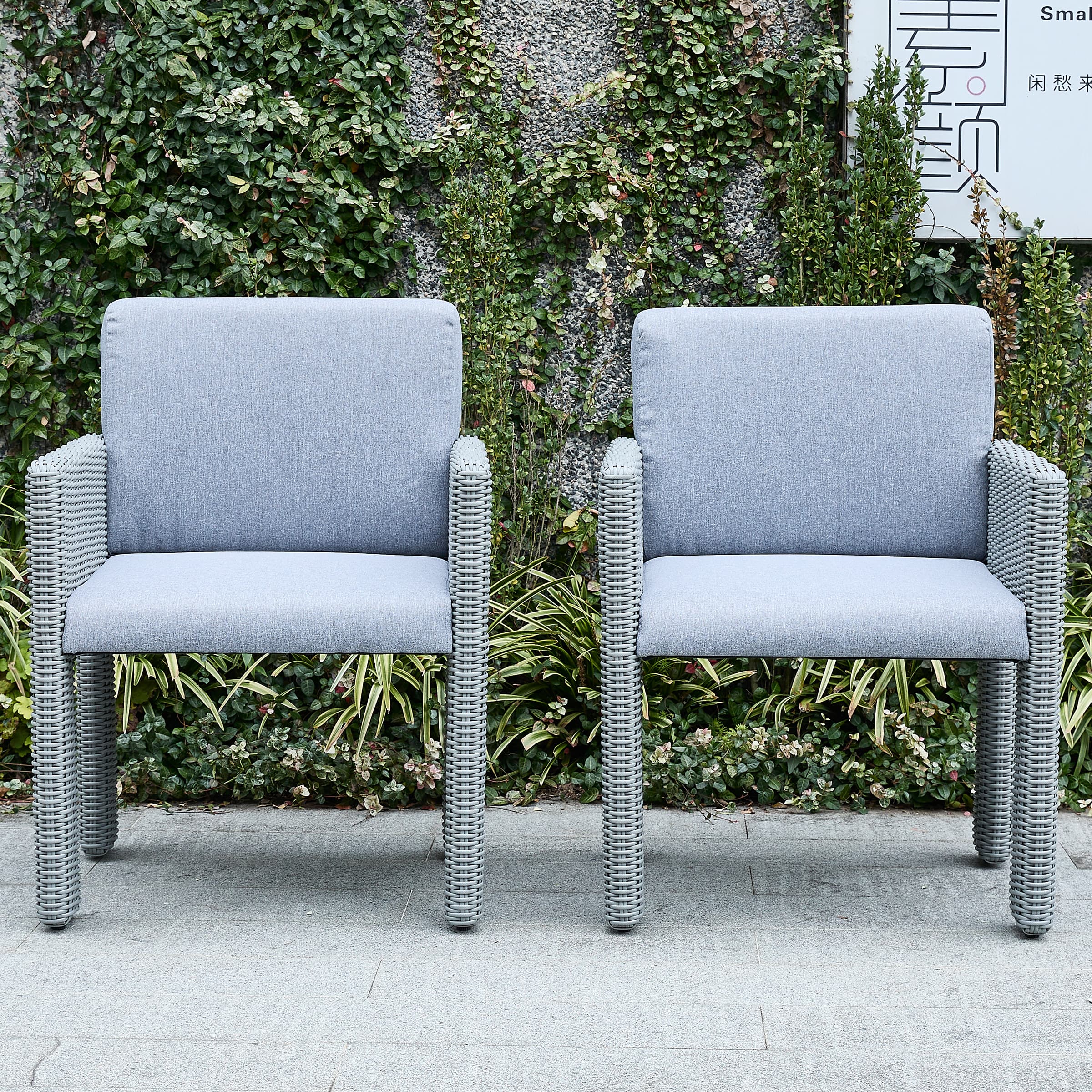 Outdoor Woven Dining Chairs Set of 2 - X003DC - Image 11
