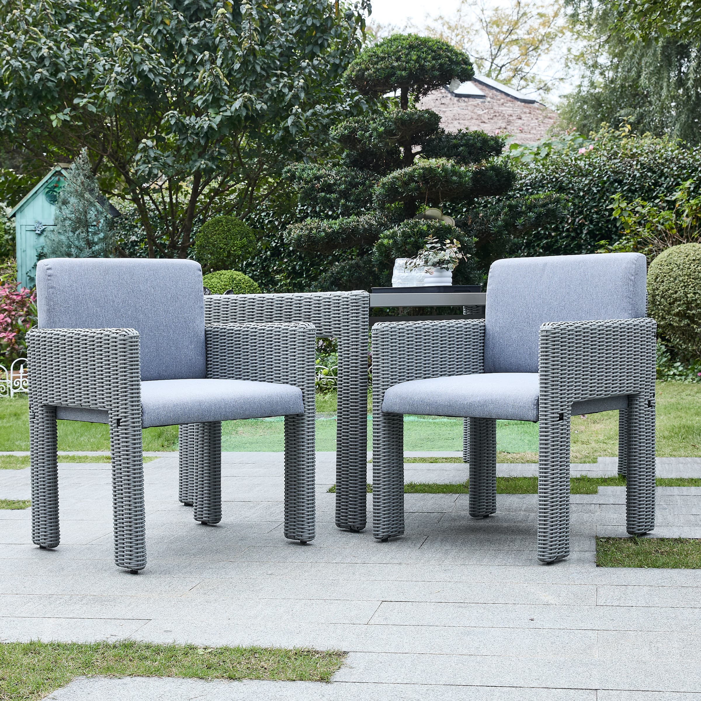 Outdoor Woven Dining Chairs Set of 2 - X003DC - Image 12