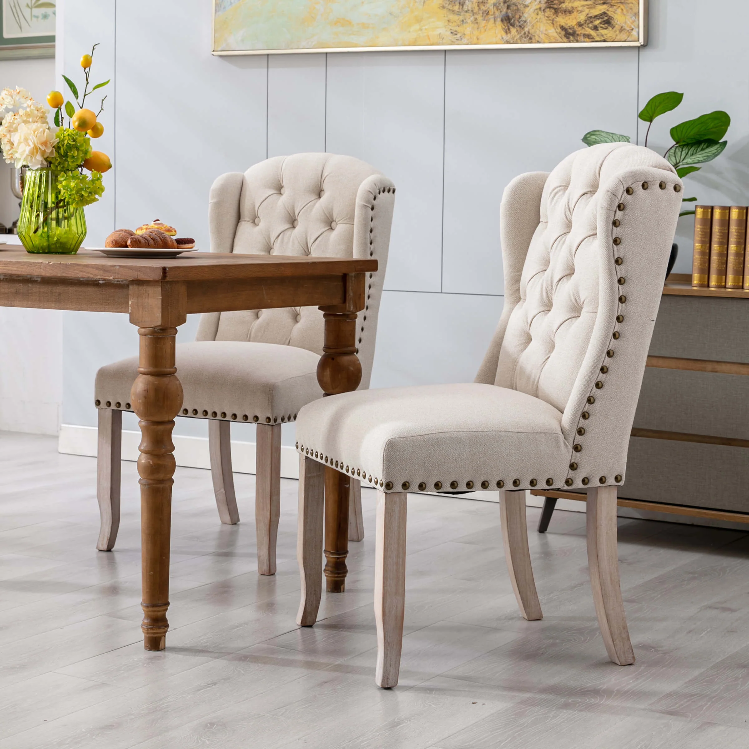 Parsons Linen Dining Chairs Set of 2 - 1296DC - Image 12