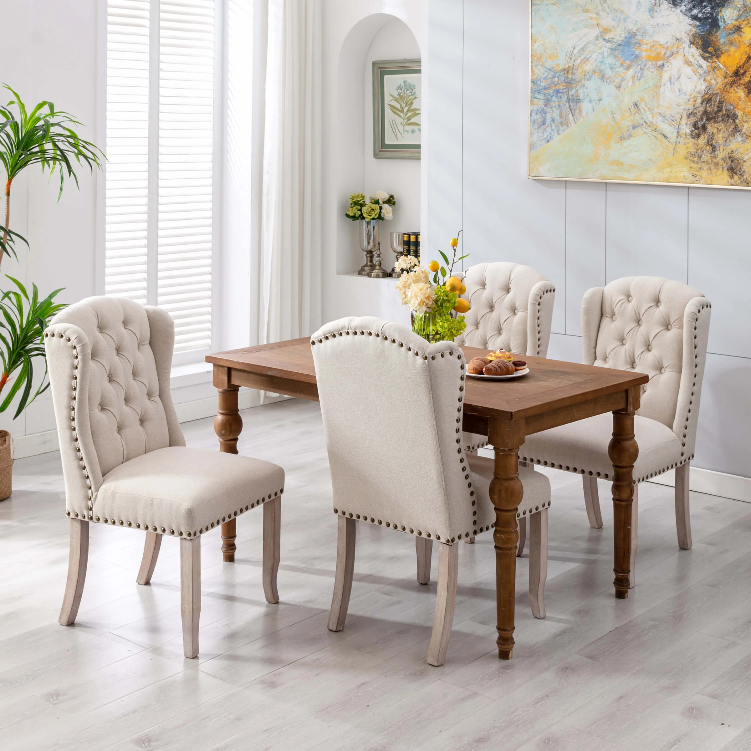 Parsons Linen Dining Chairs Set of 2 - 1296DC - Image 13