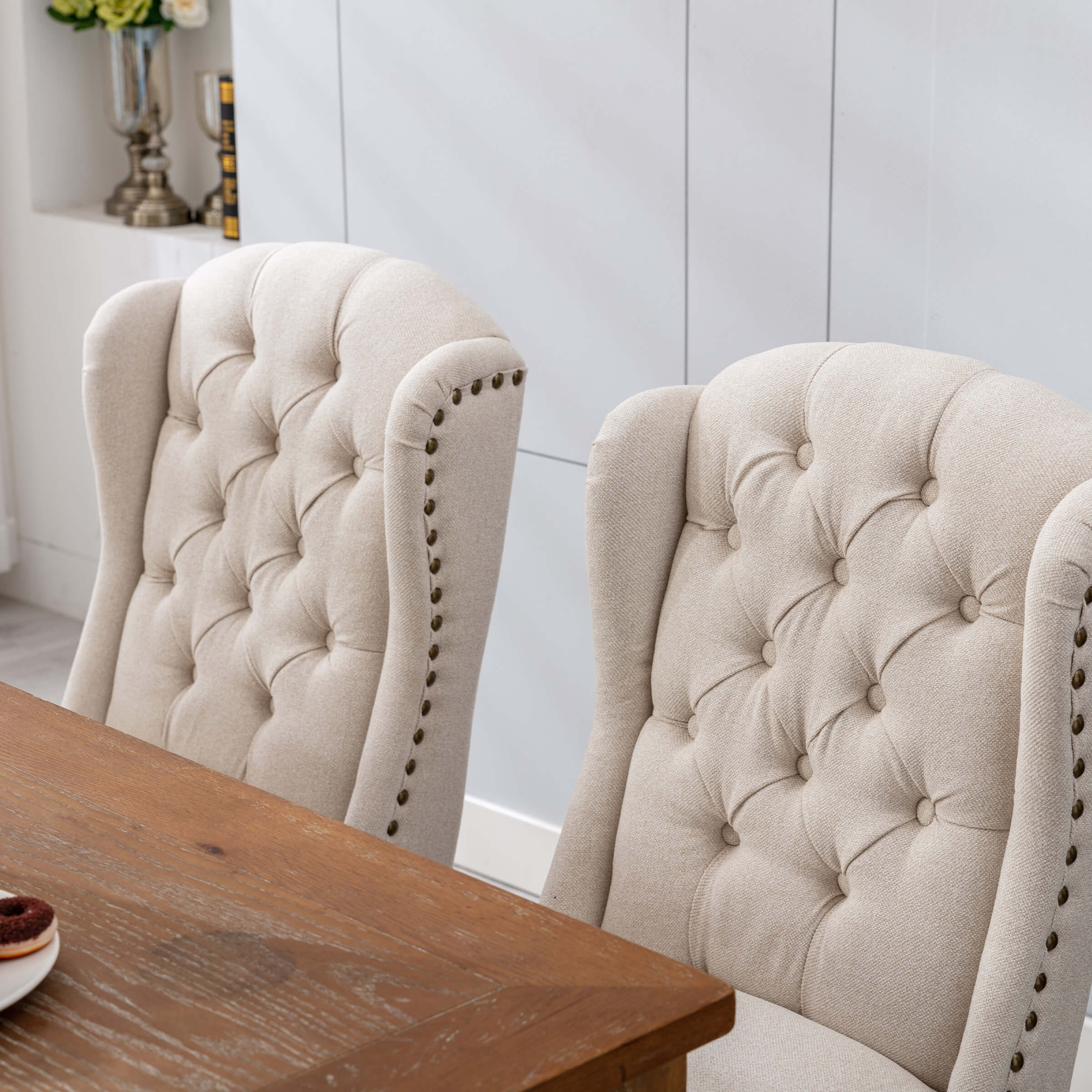 Parsons Linen Dining Chairs Set of 2 - 1296DC - Image 14