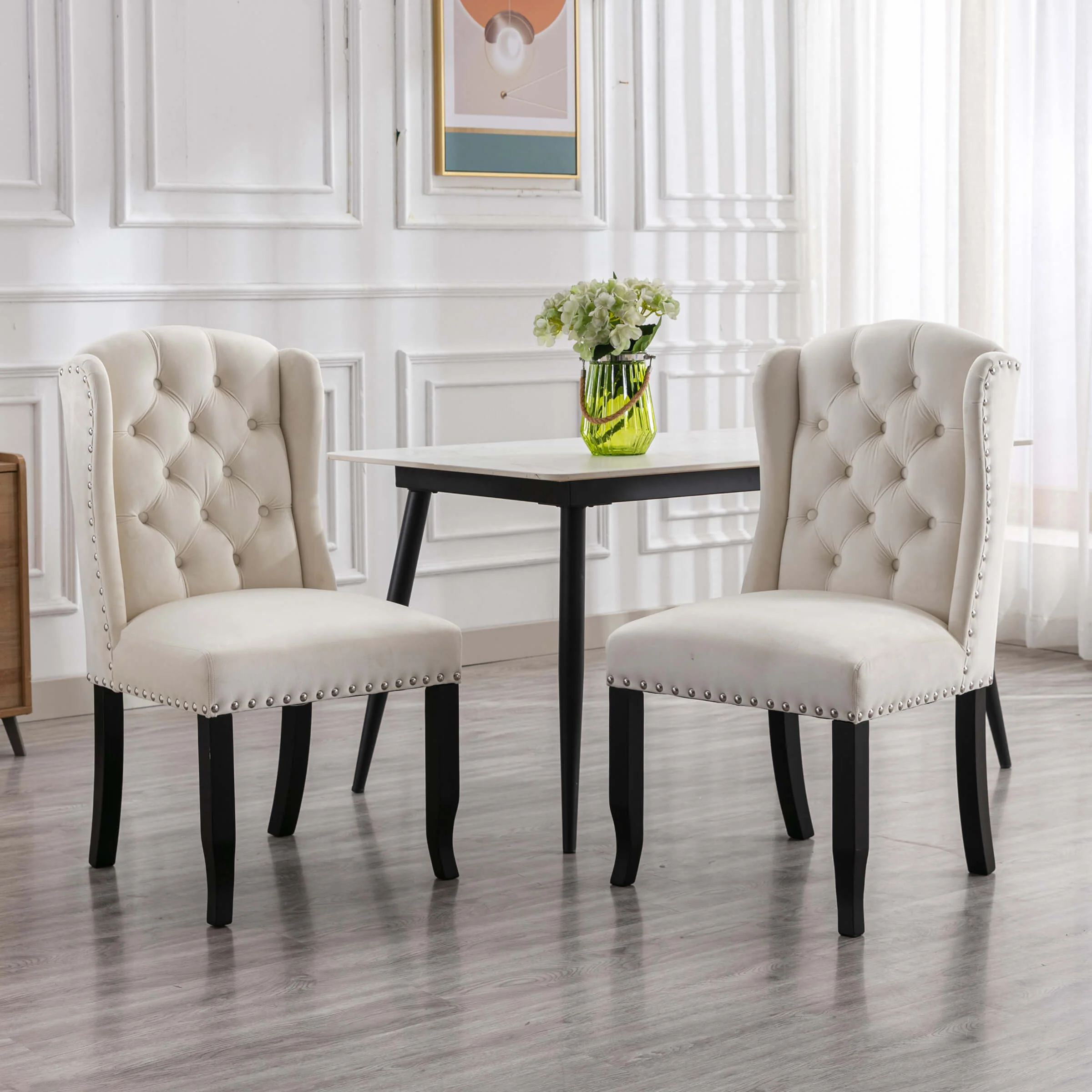 Parsons Linen Dining Chairs Set of 2 - 1296DC - Image 18