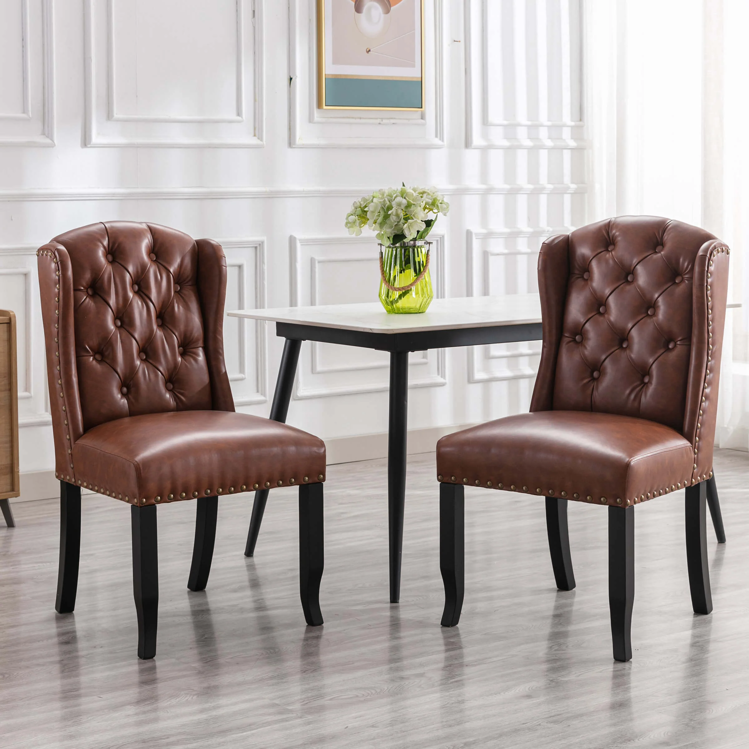 Parsons Linen Dining Chairs Set of 2 - 1296DC - Image 19