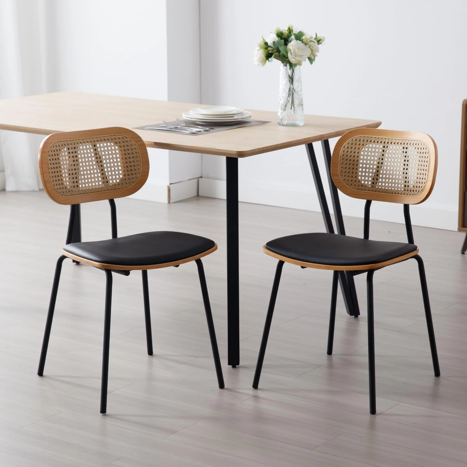 Rattan Back Dining Chairs Set of 2 - 6647DC - Image 10