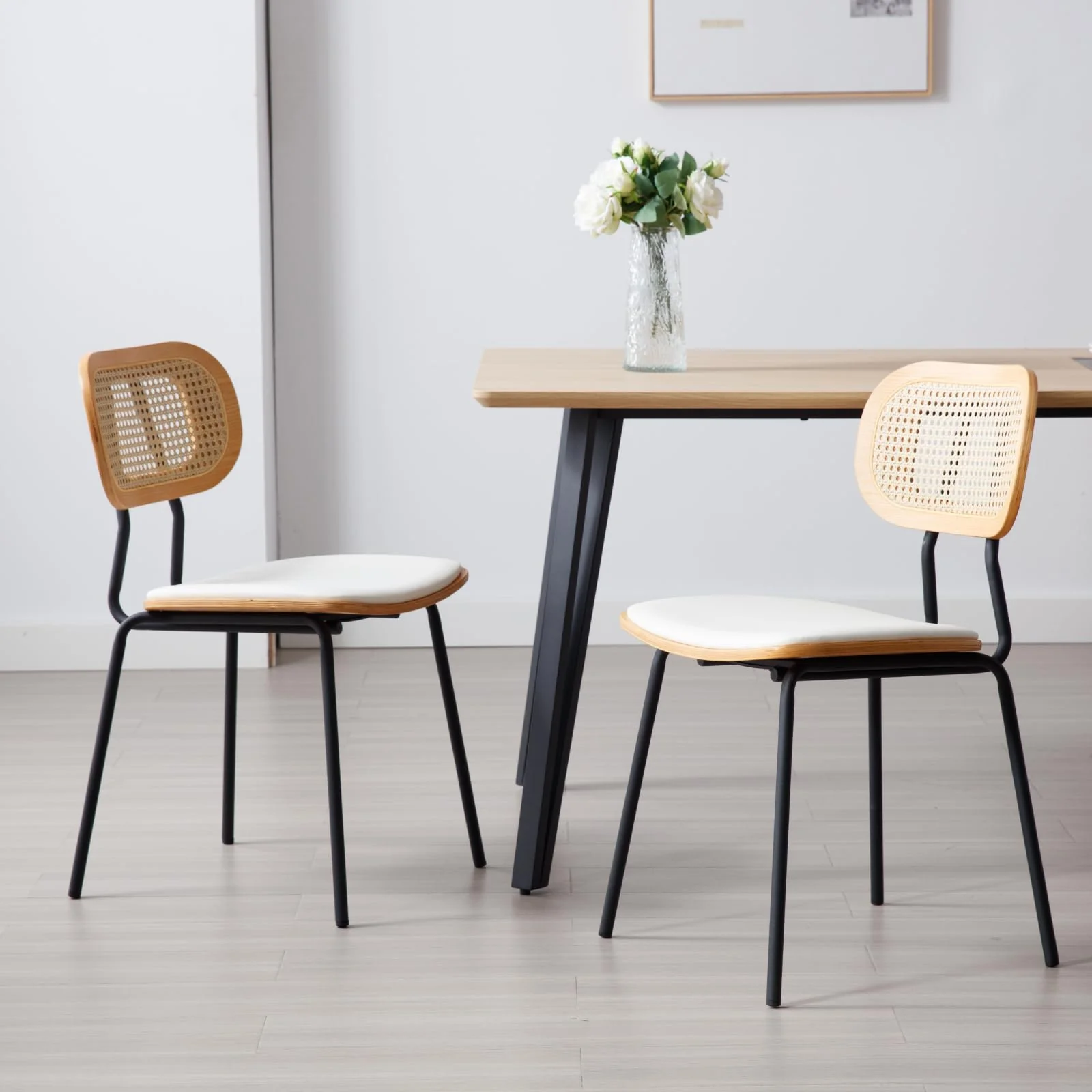 Rattan Back Dining Chairs Set of 2 - 6647DC - Image 3
