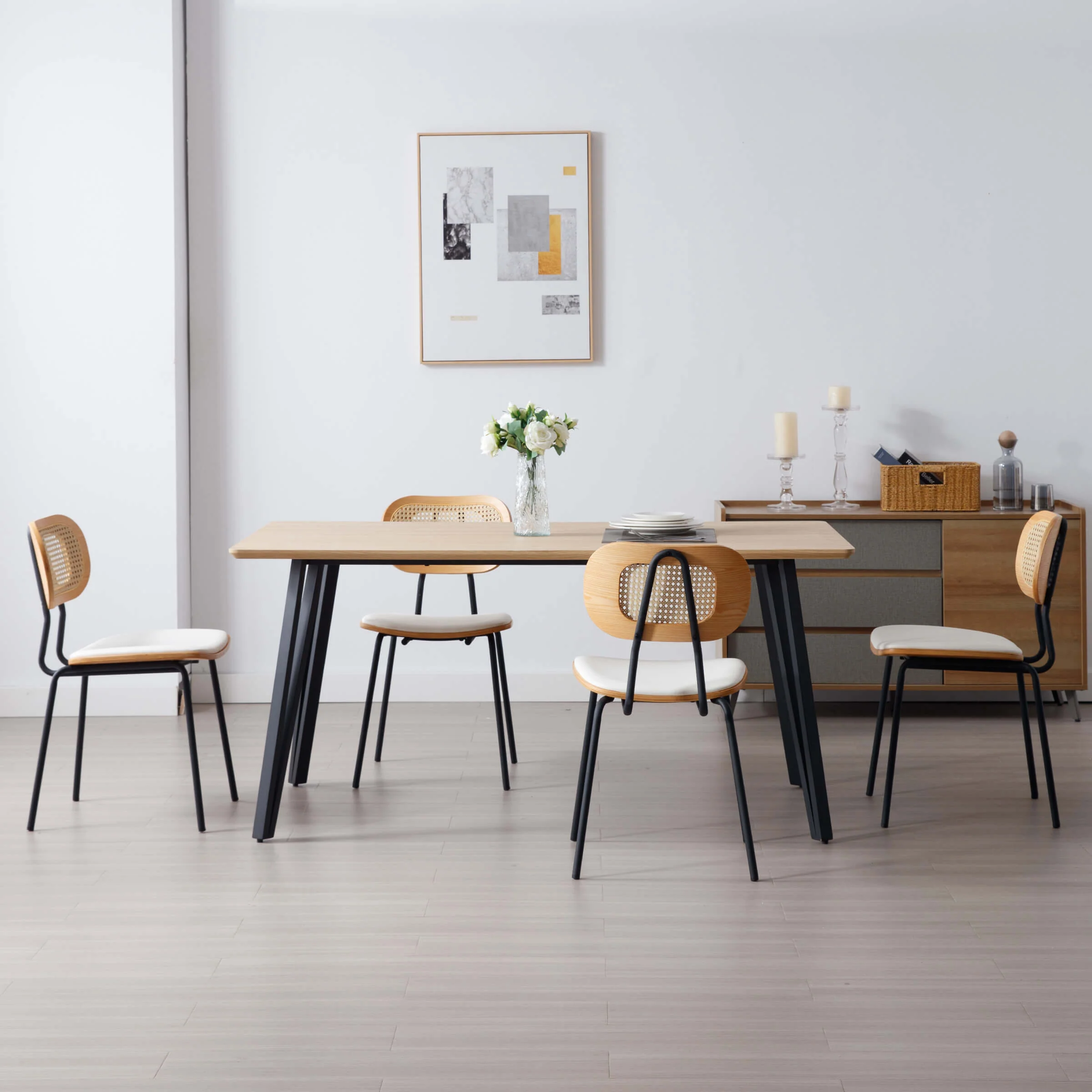Rattan Back Dining Chairs Set of 2 - 6647DC - Image 4
