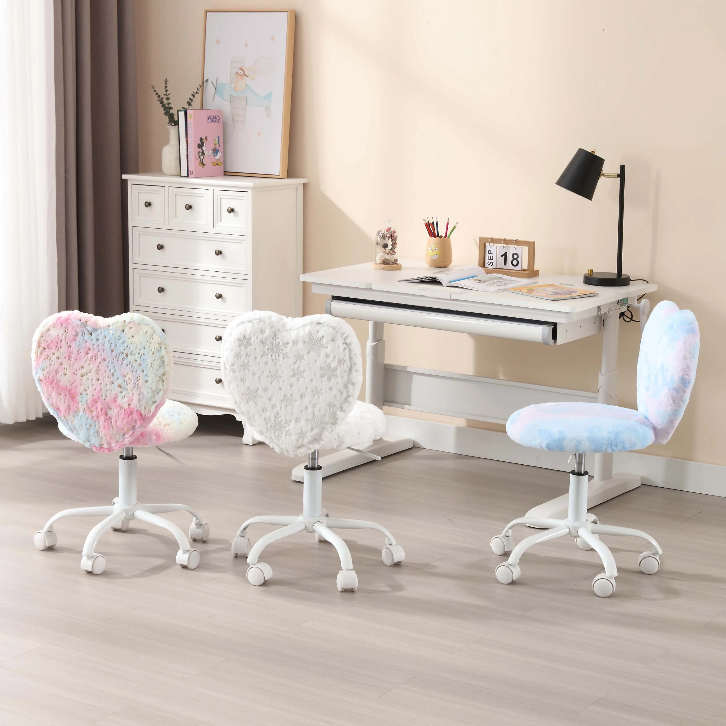 Rolling Cute Adjustable Swivel Kids Office Chair 1 PCS - 1412KC - Image 33