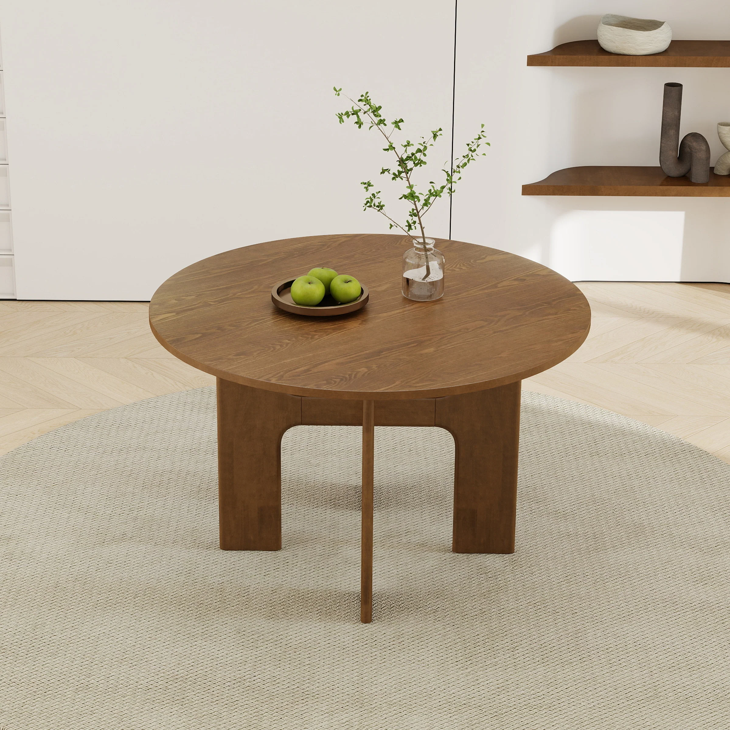 Round Solid Wood Dining Table for 4-6 People - 00015DT - Image 7