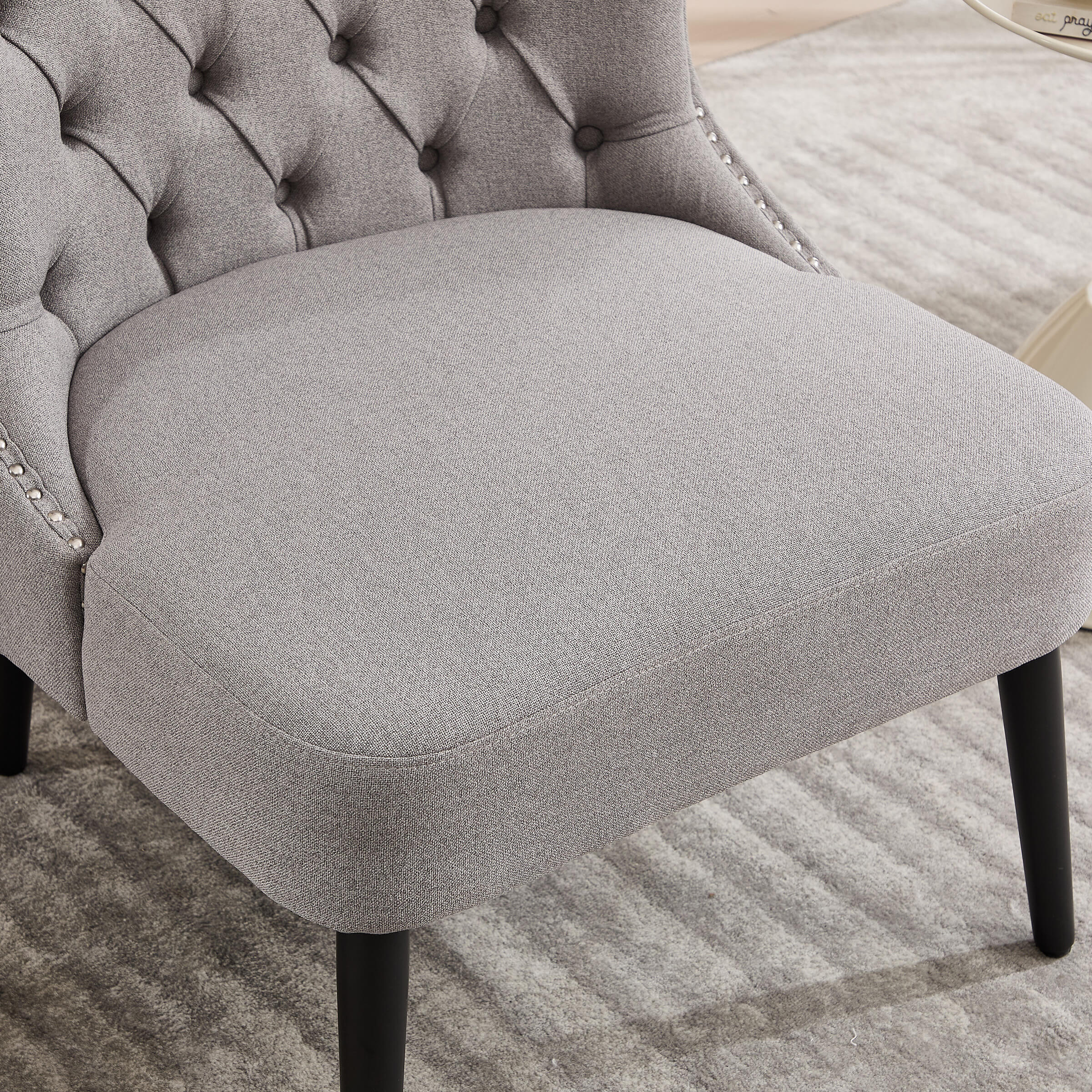 Slipper Chairs with Button Tufted Wingback - 2323AC - Image 3