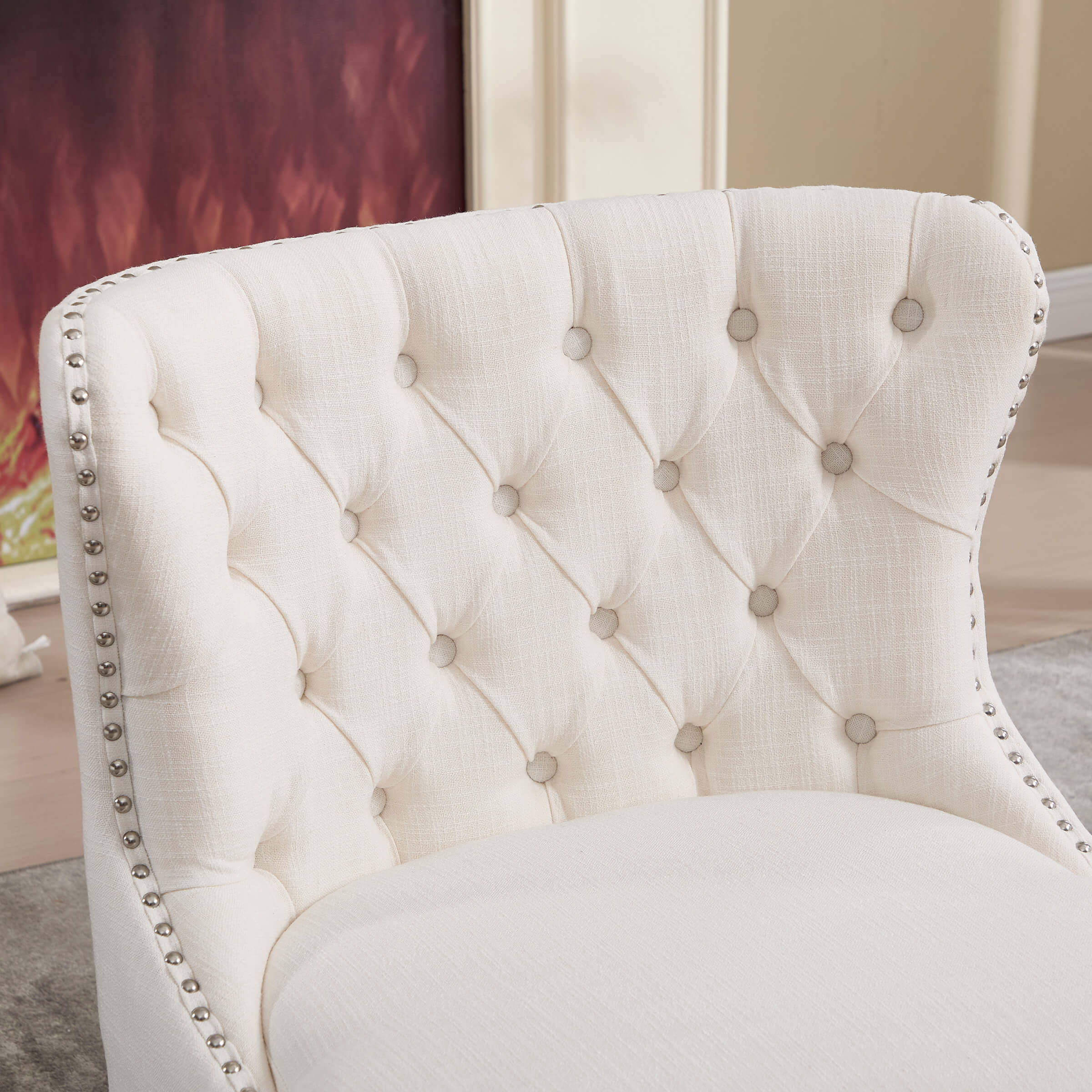 Slipper Chairs with Button Tufted Wingback - 2323AC - Image 8